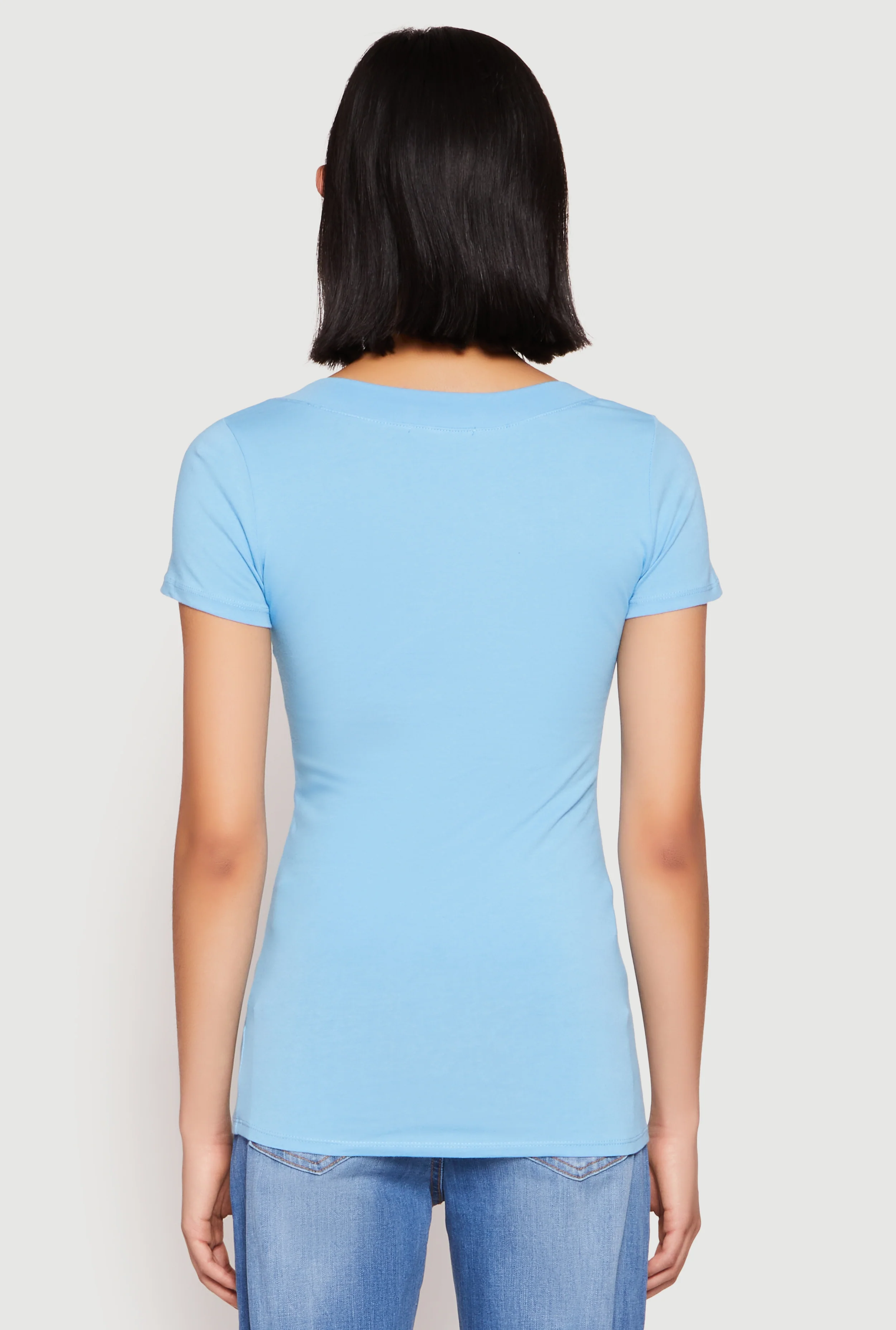 Basic V Neck Short Sleeve Tee - Image 6