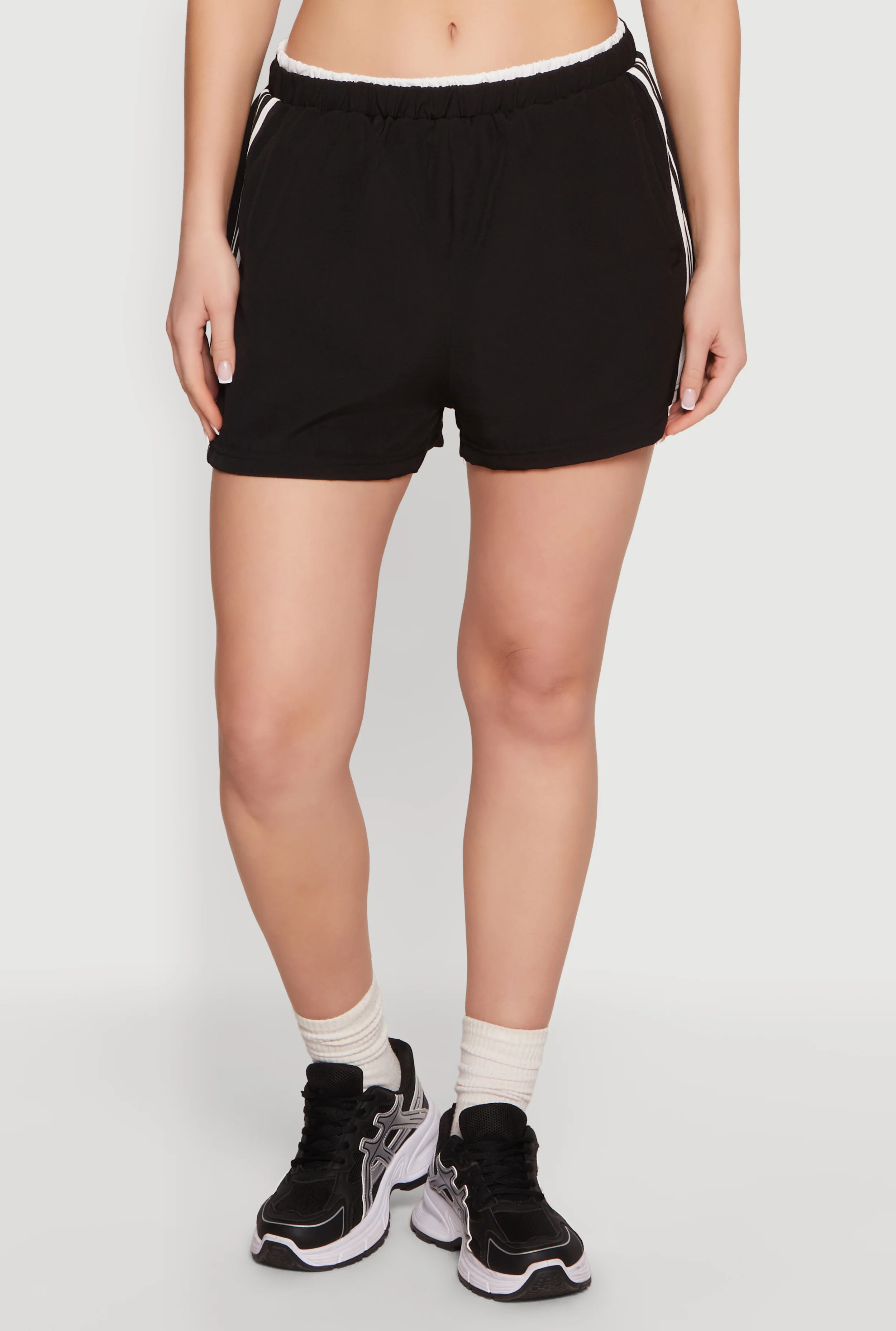 Double Waistband Side Stripe Shorts - Image 3
