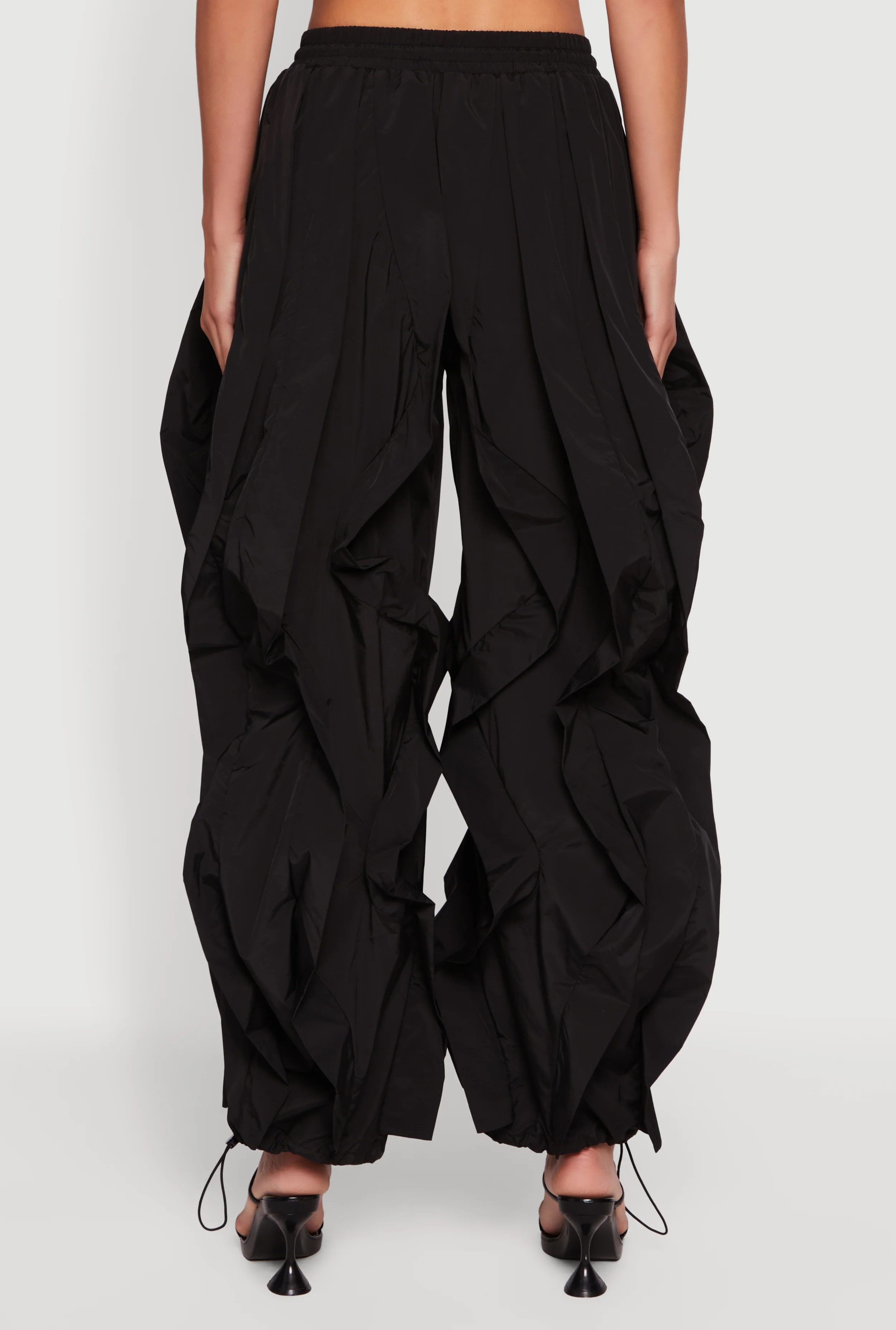 Drawstring Waist Ruffle Parachute Pants - Image 6