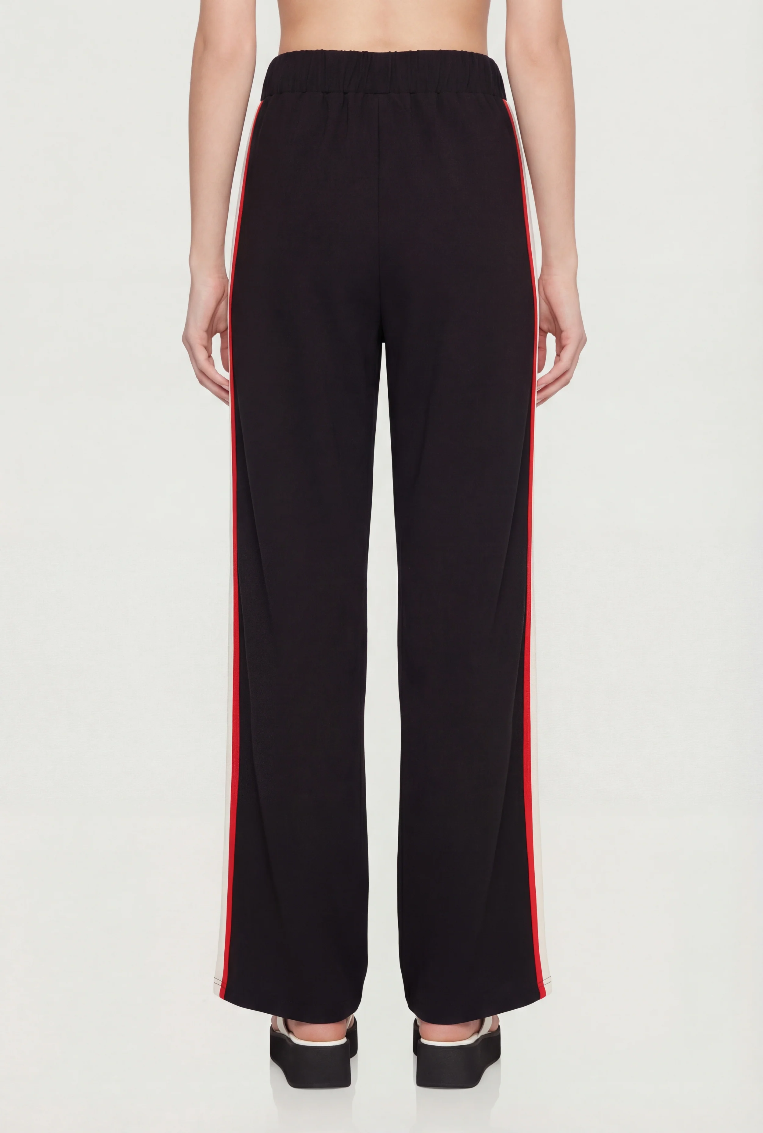 High Waisted Wide Leg Side Stripe Track Pants - Image 5