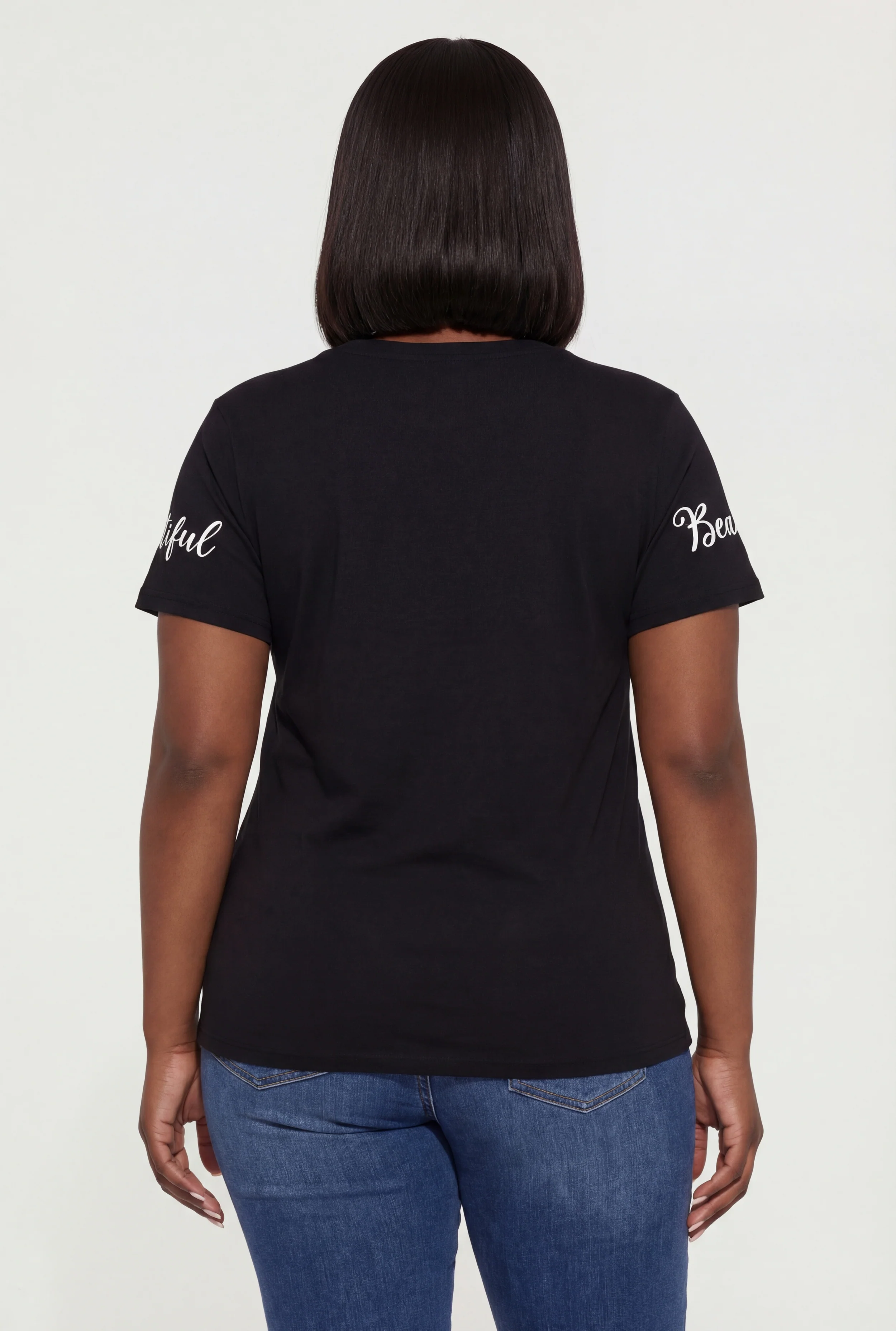 Plus Size Face Contour Graphic Tee - Image 5
