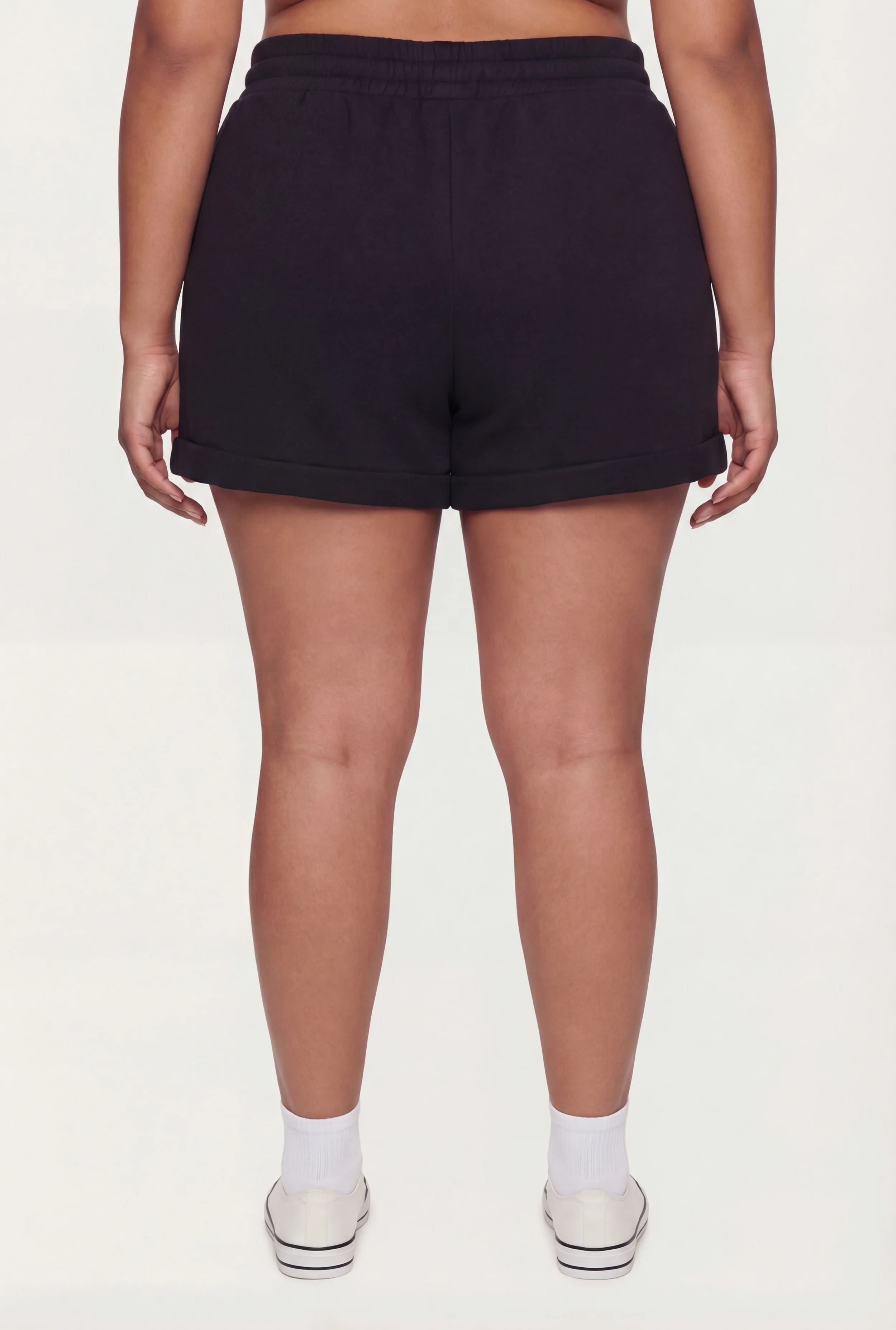 Plus Size High Waisted Fleece Lined Shorts - Image 5