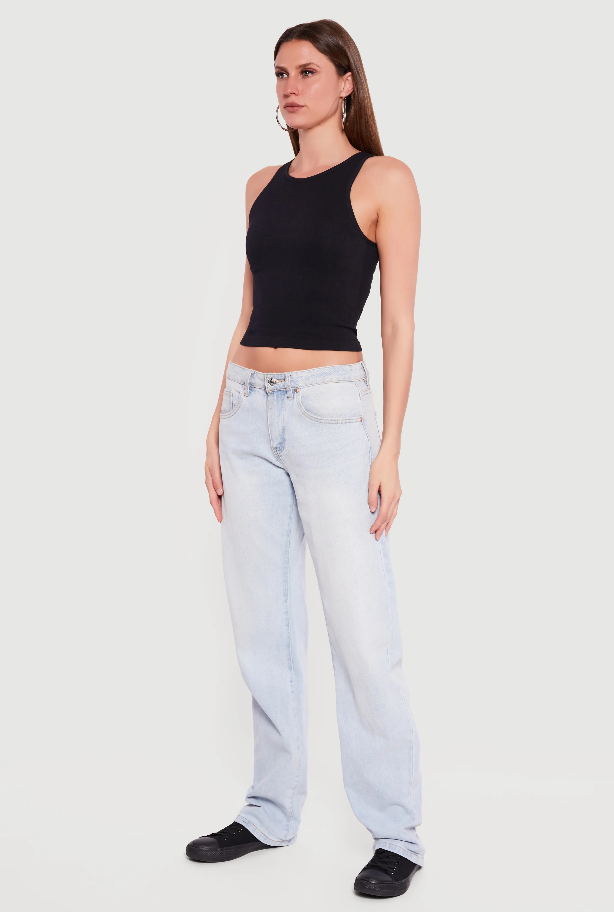 Seamless Rib Knit Racerback Crop Top - Image 3
