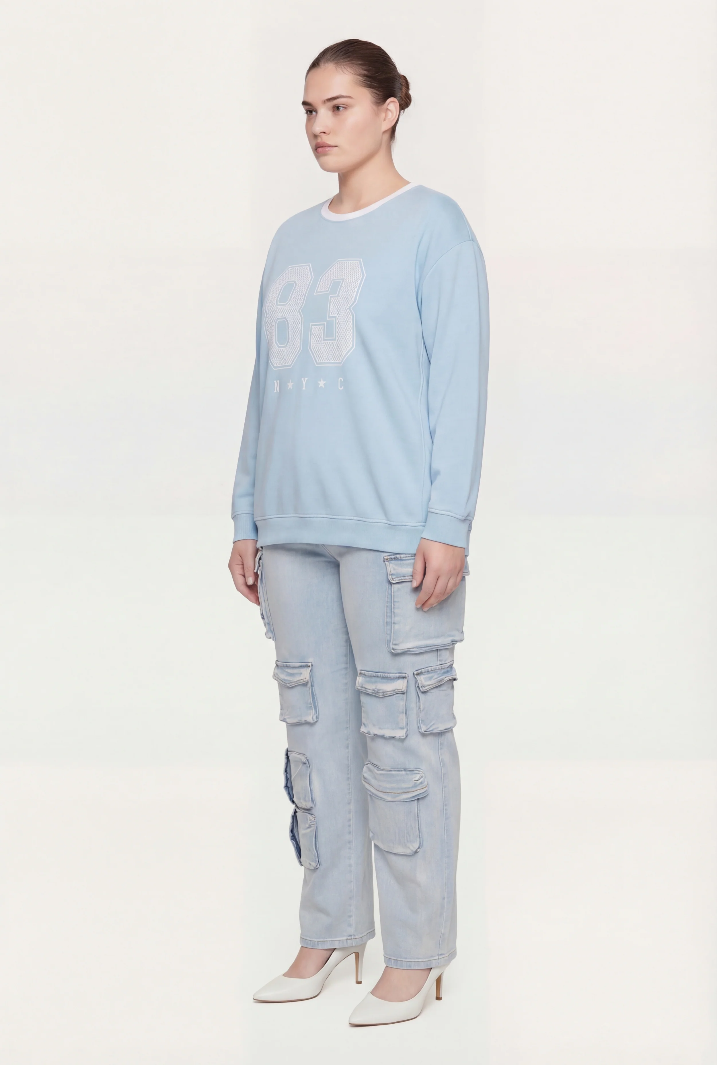 Plus Size 83 NYC Graphic Print Sweatshirt - Image 3
