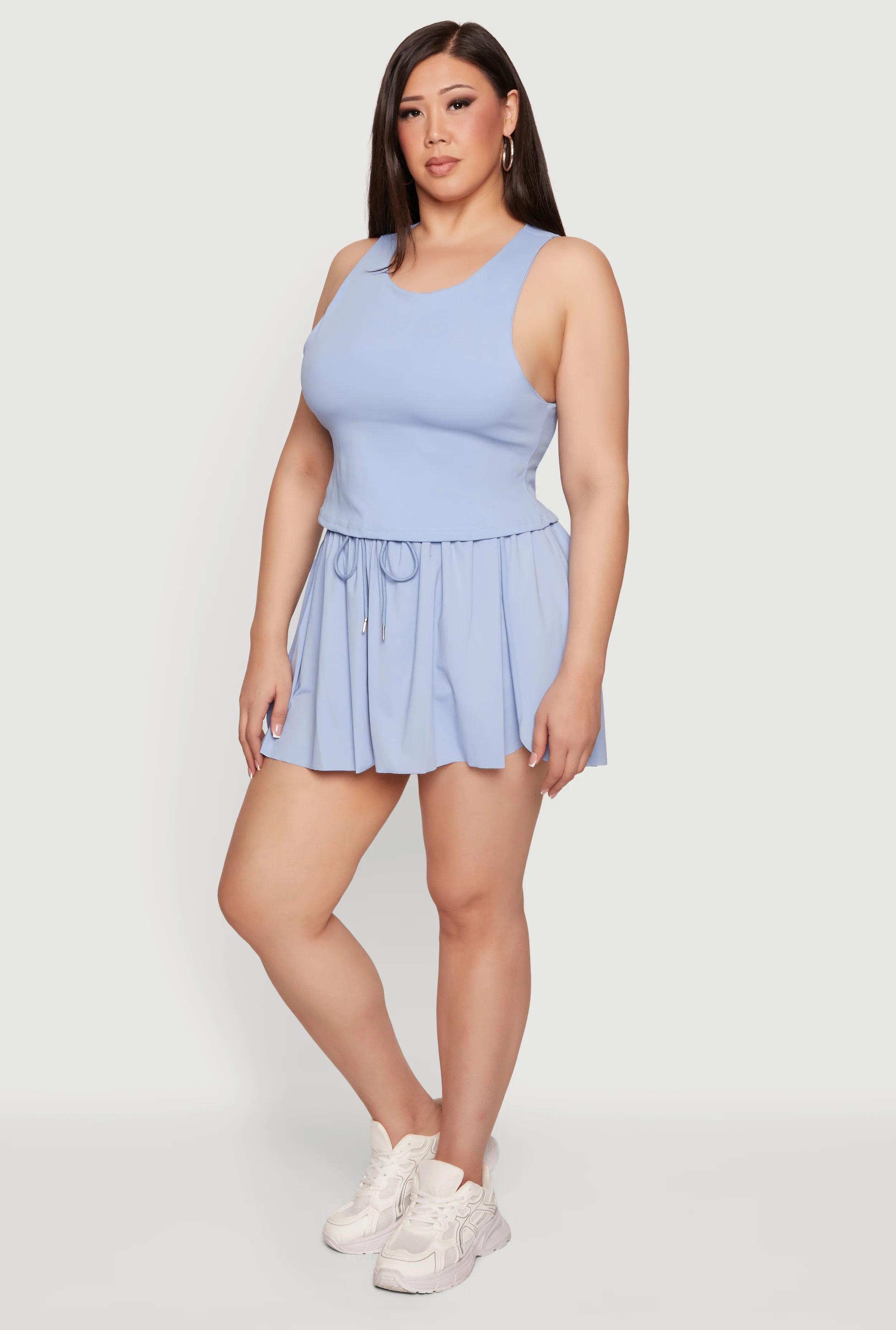 Plus Size Crop Tank Top with Shelf Bra - Image 3