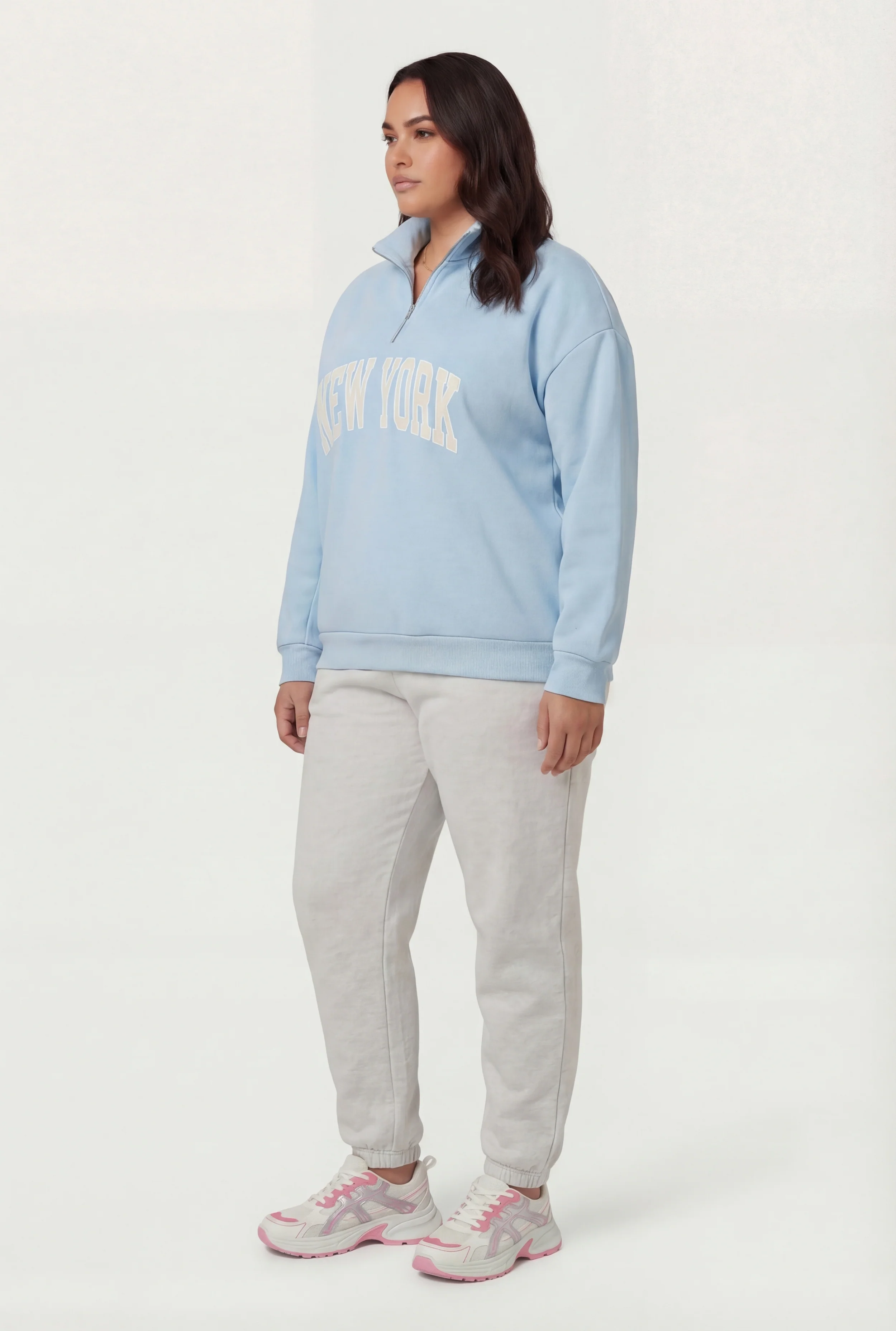 Plus Size New York Quarter Zip Sweatshirt - Image 3