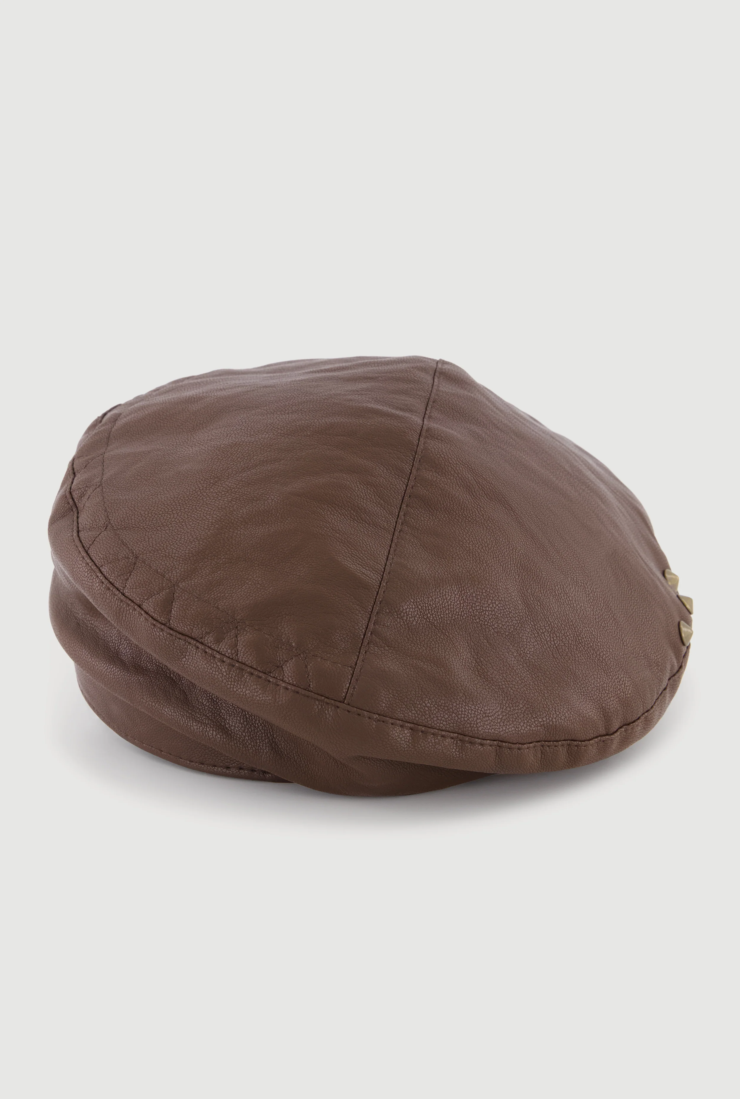 Faux Leather Slouchy Cabbie Hat - Image 6