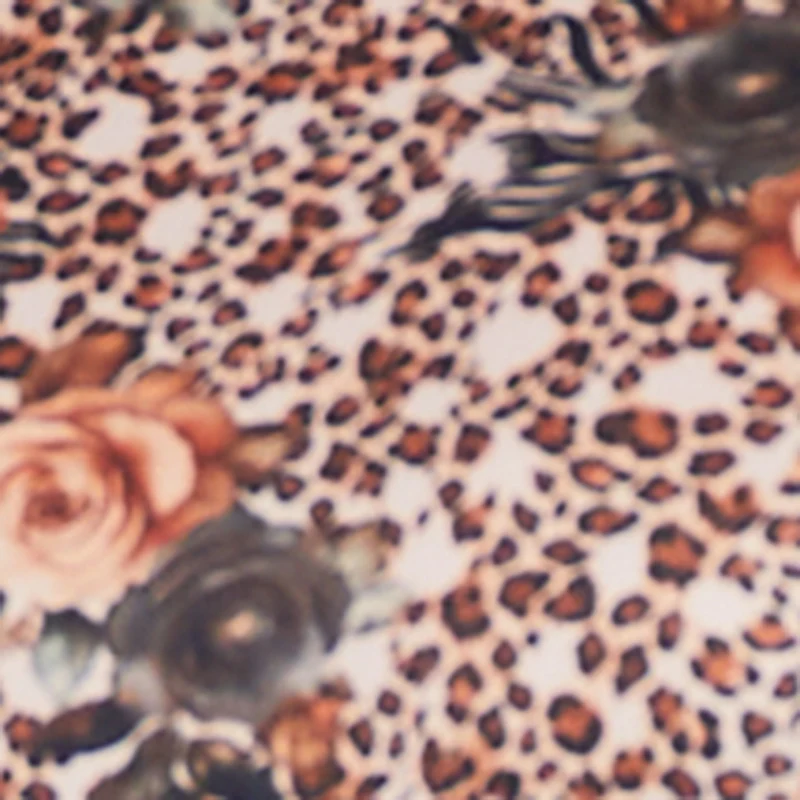 Floral Animal Print Side Slit Cut Out Detail Dress - Image 4