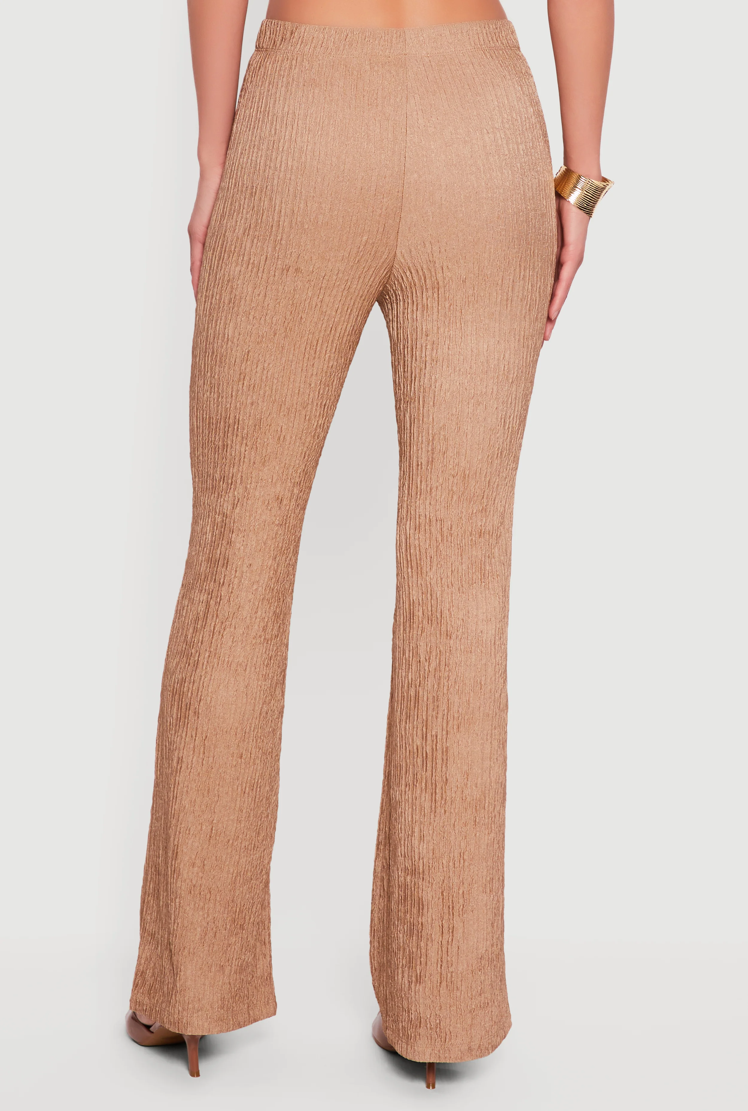 Textured Knit Pull On Slim Leg Pants - Image 3