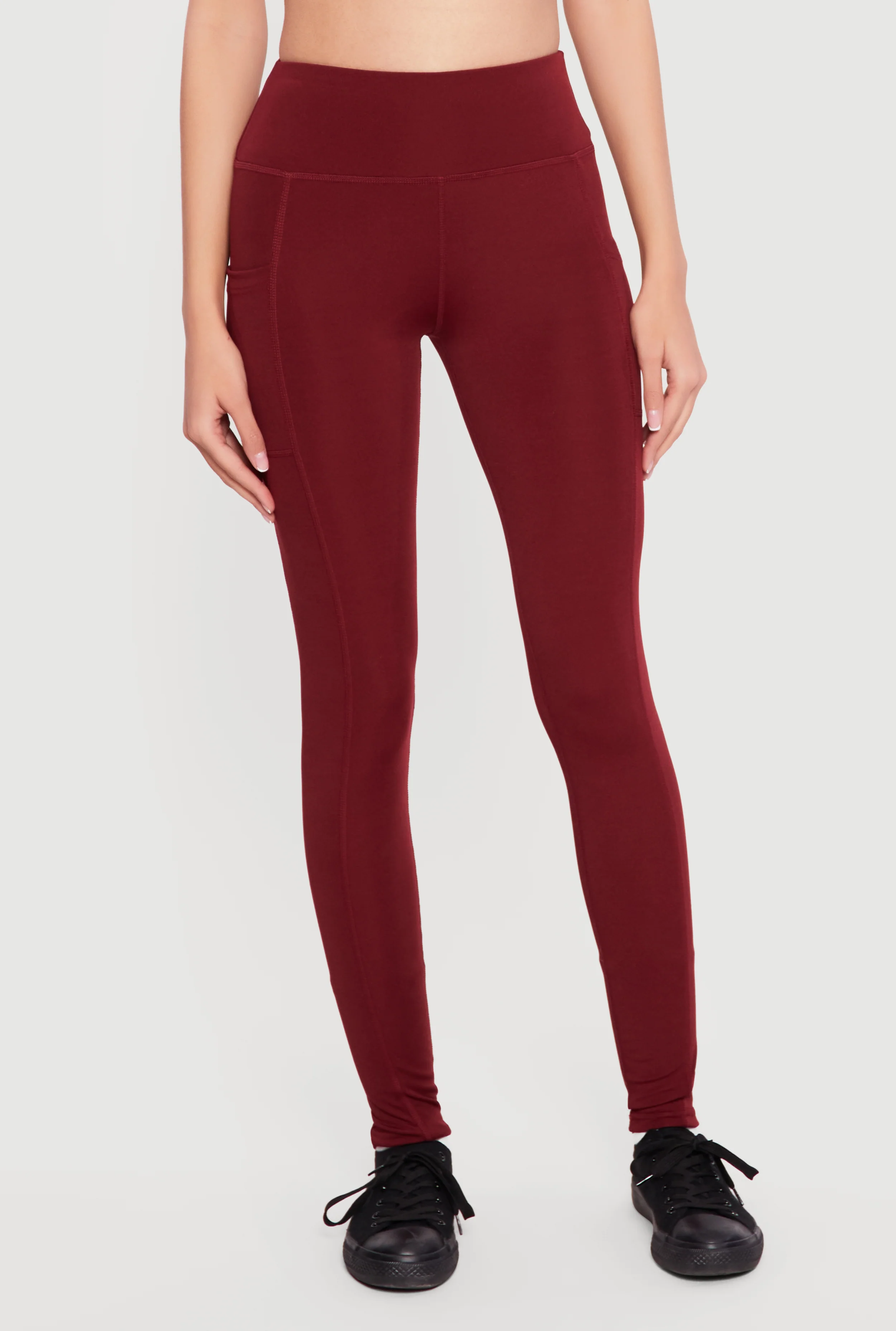 High Waisted Tummy Tucker Cell Phone Pocket Leggings - Image 3