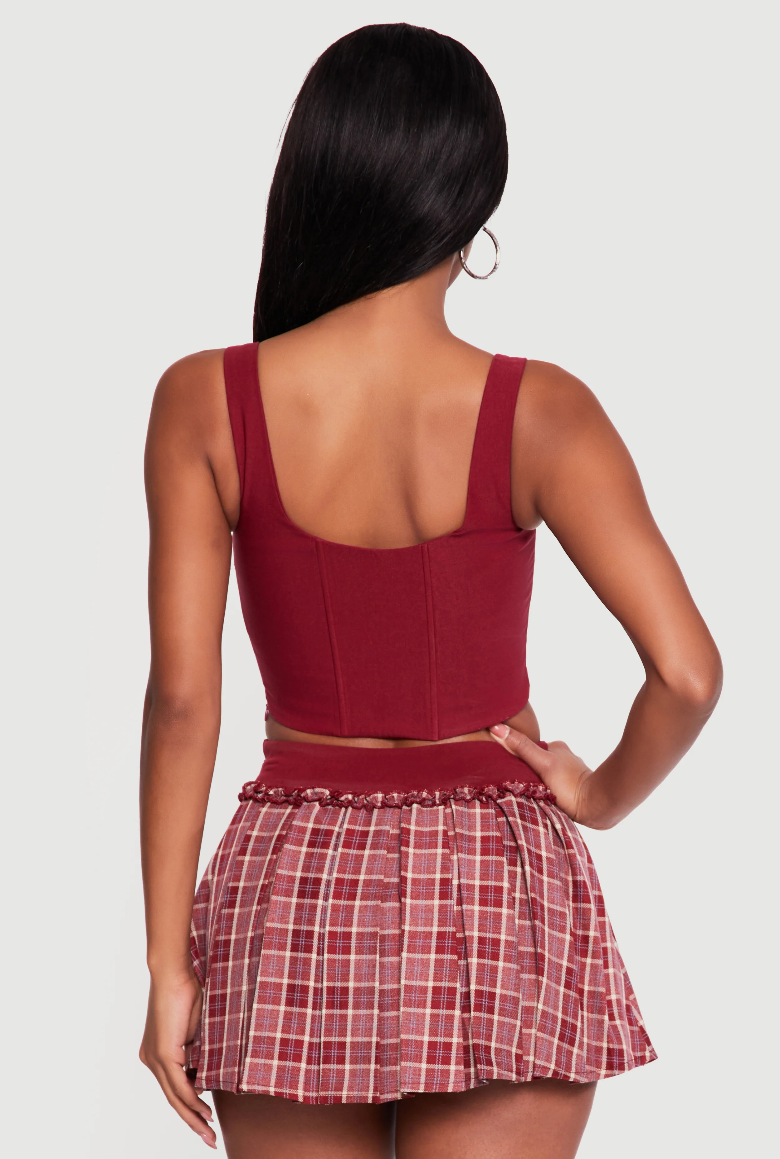 Tie Strap Cropped Corset Top - Image 5