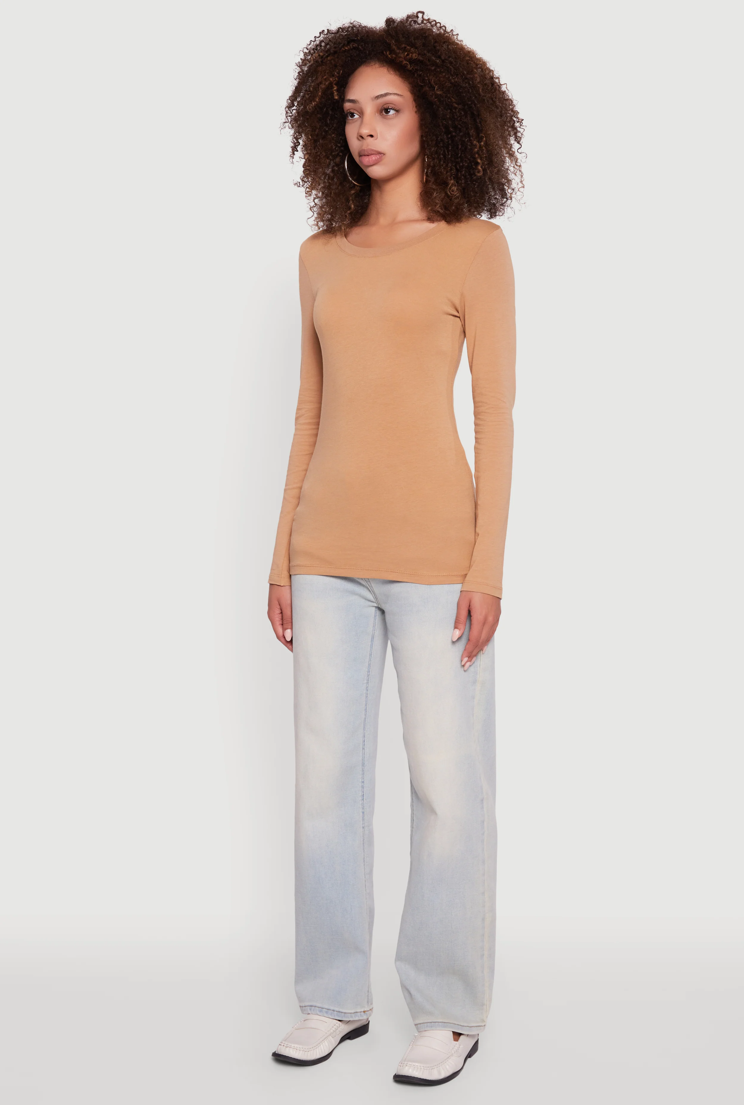 Basic Crew Neck Long Sleeve Tee - Image 5