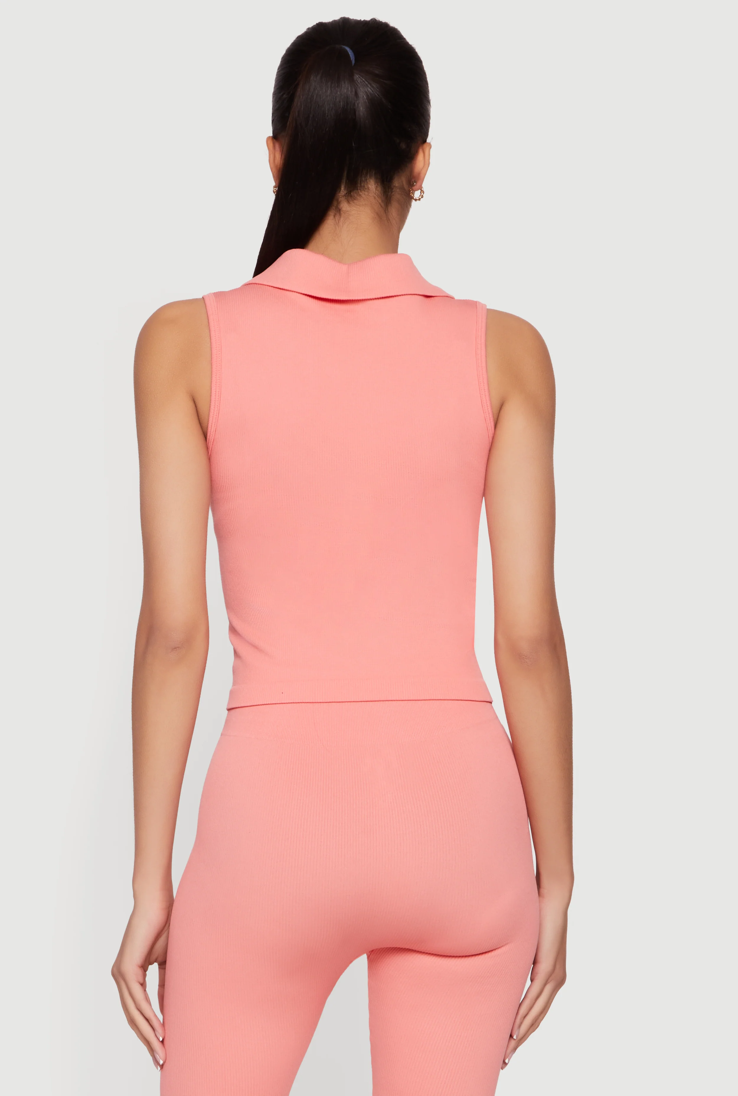 Seamless Sleeveless Johnny Collar Top - Image 5