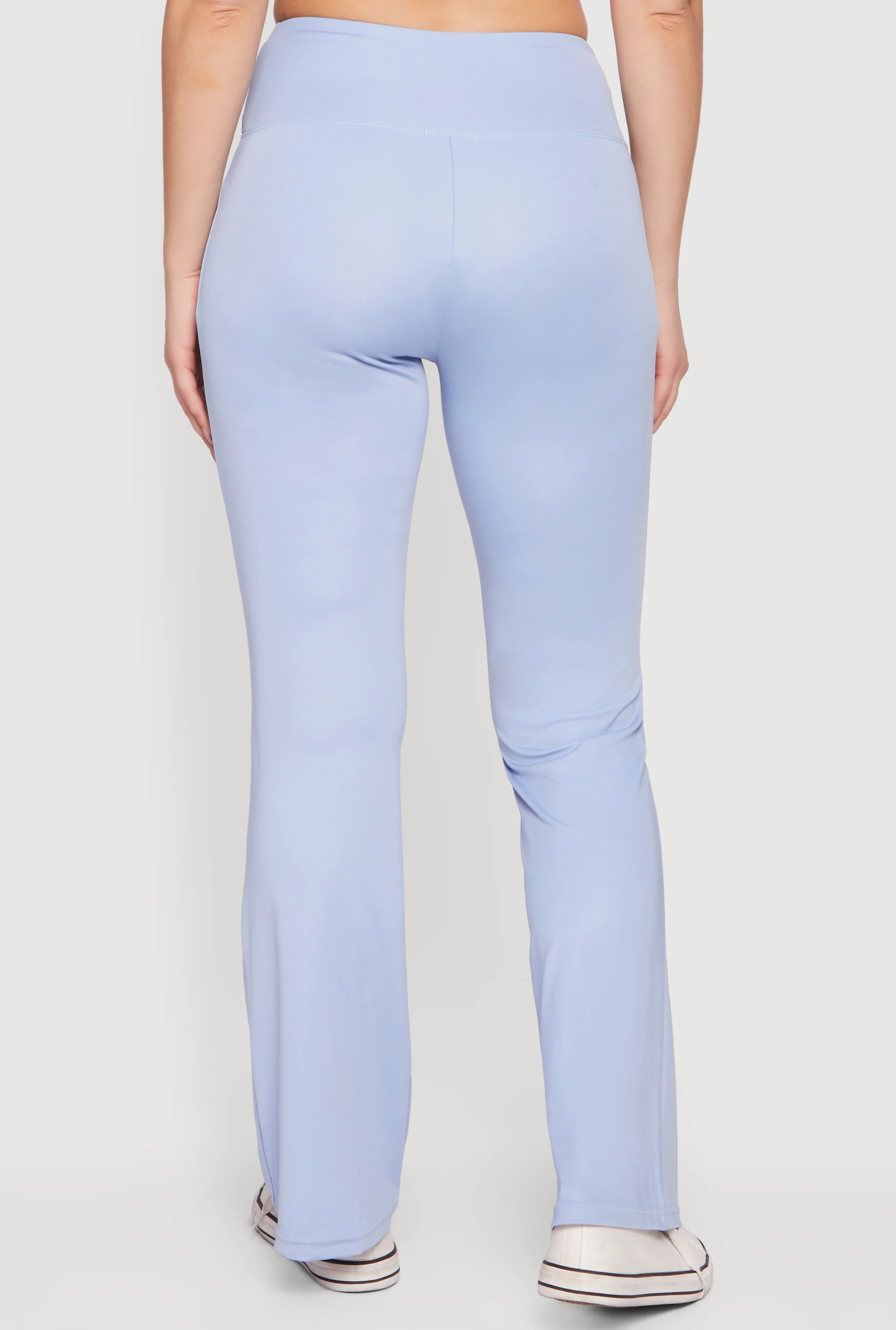 Solid High Waisted Flare Leg Yoga Pants - Image 5