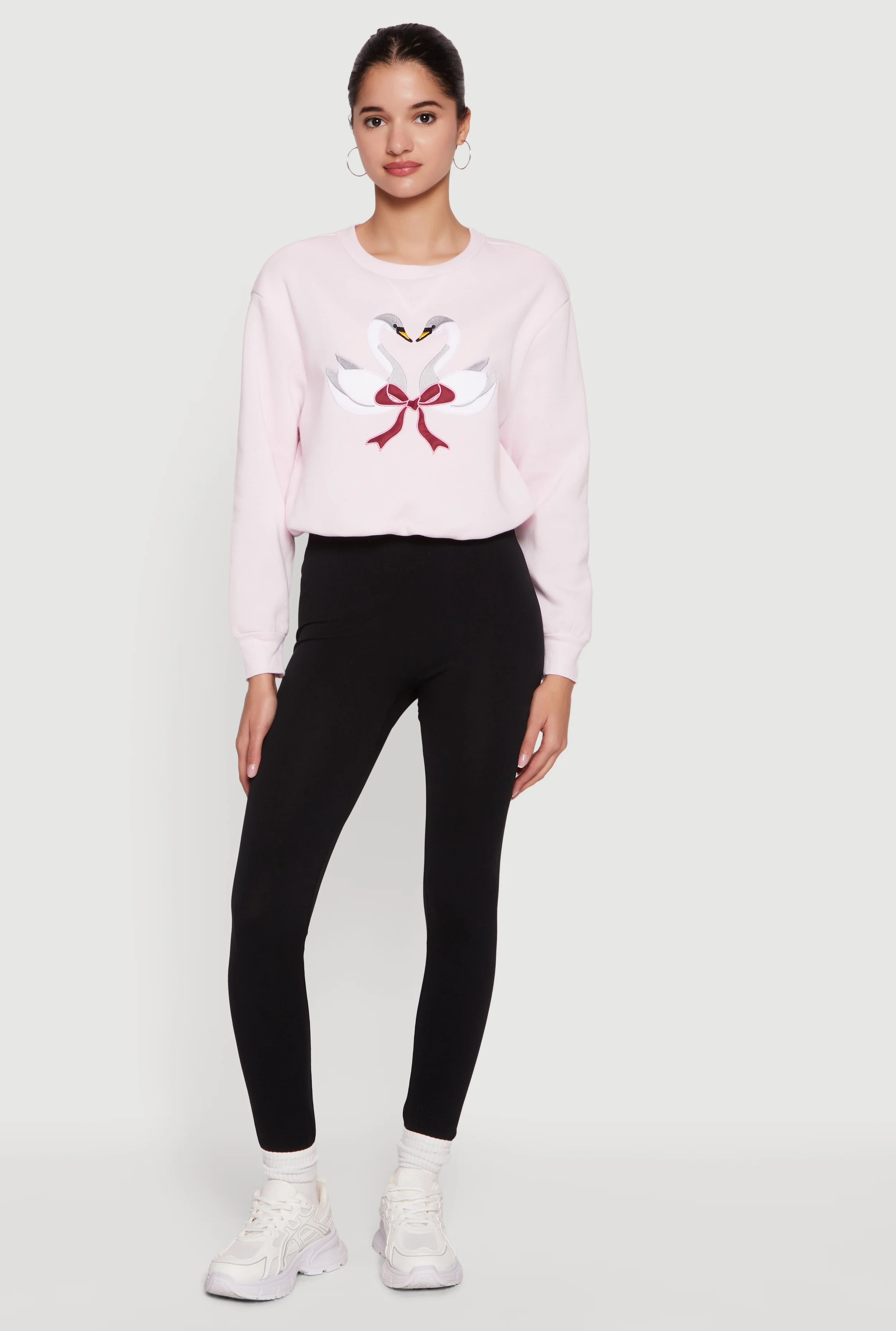 Graphic Cropped Bubble Hem Sweatshirt - Image 3