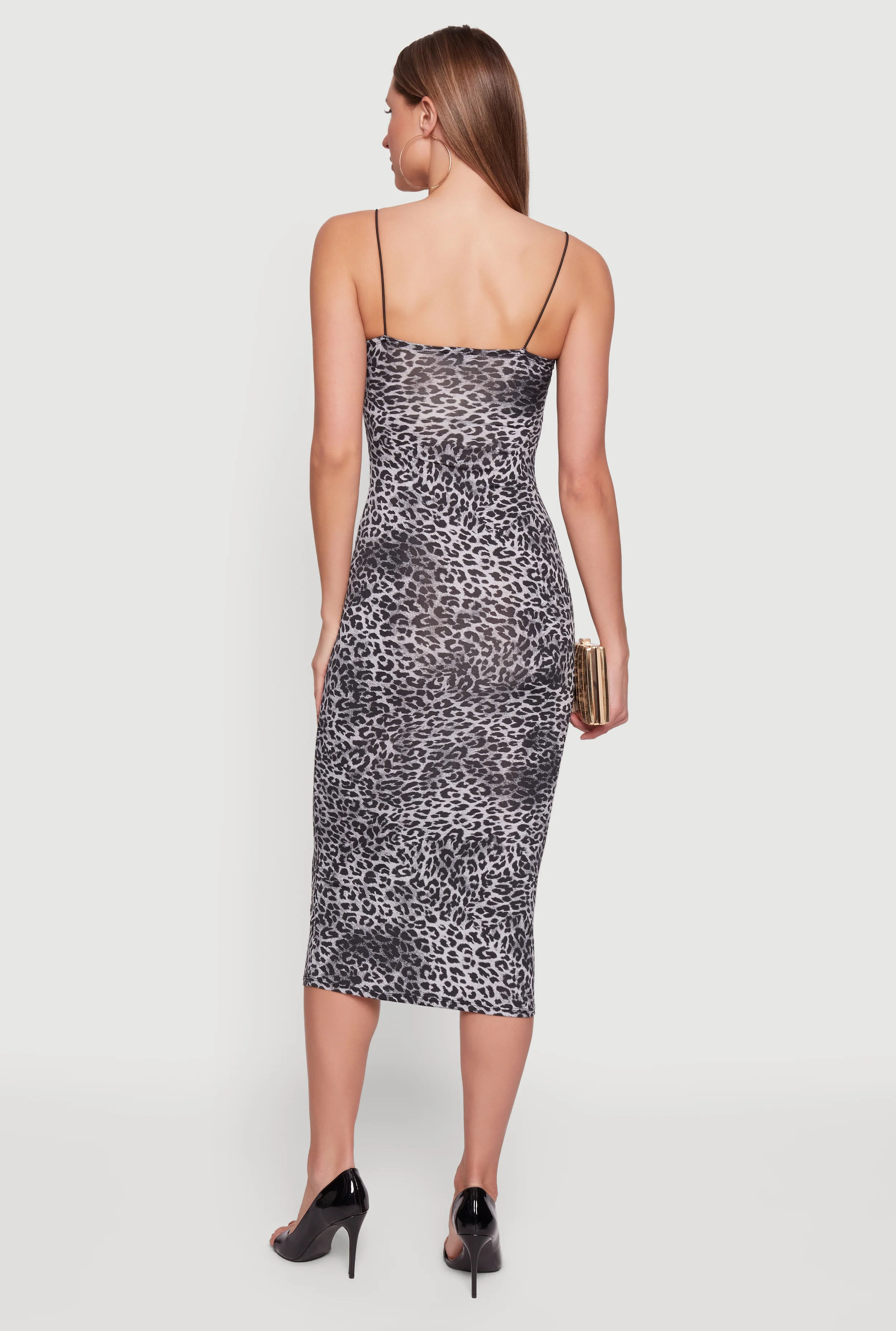 Leopard Print Sleeveless Bodycon Dress - Image 3