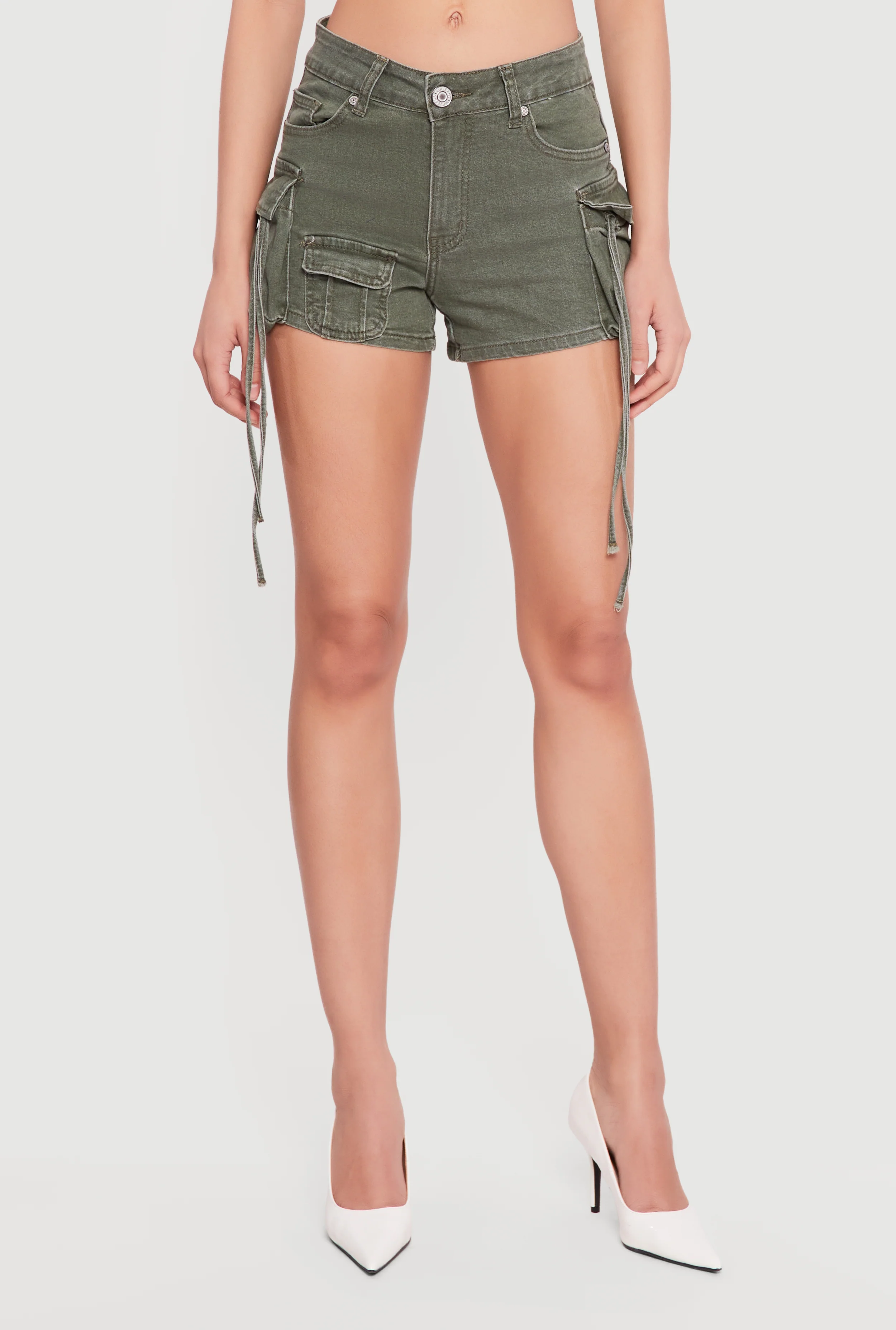 VIP Acid Wash Denim Cargo Shorts - Image 3