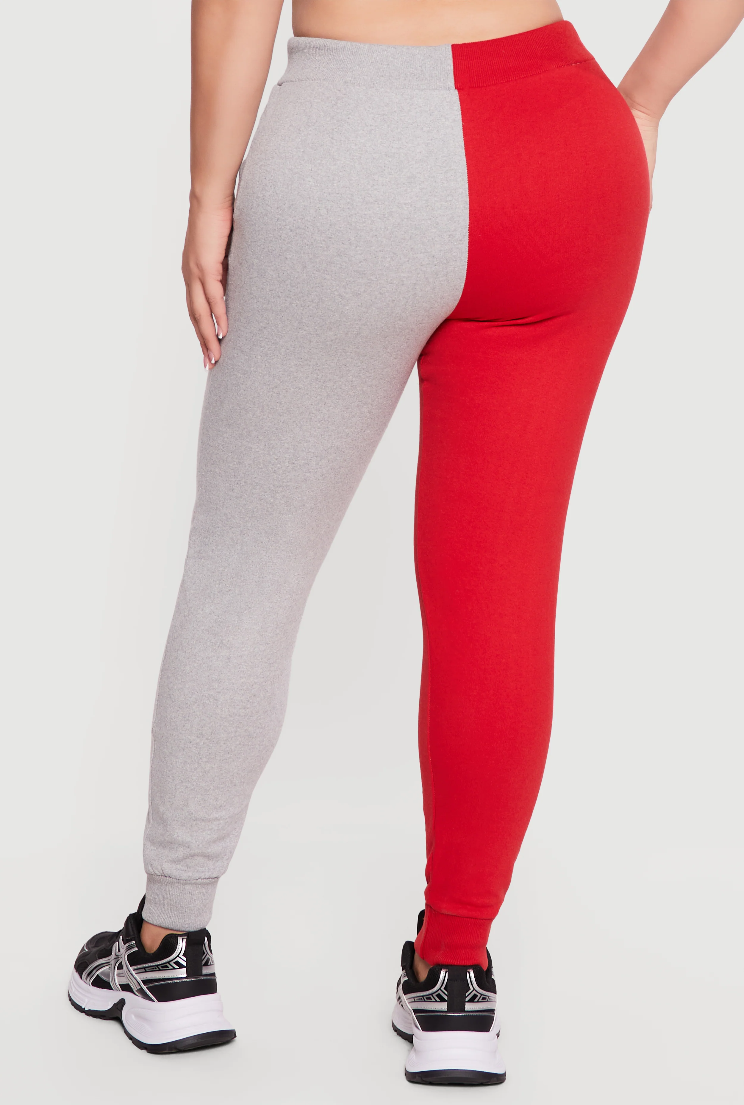 Plus Size 68 Color Blocked Fleece Joggers - Image 5
