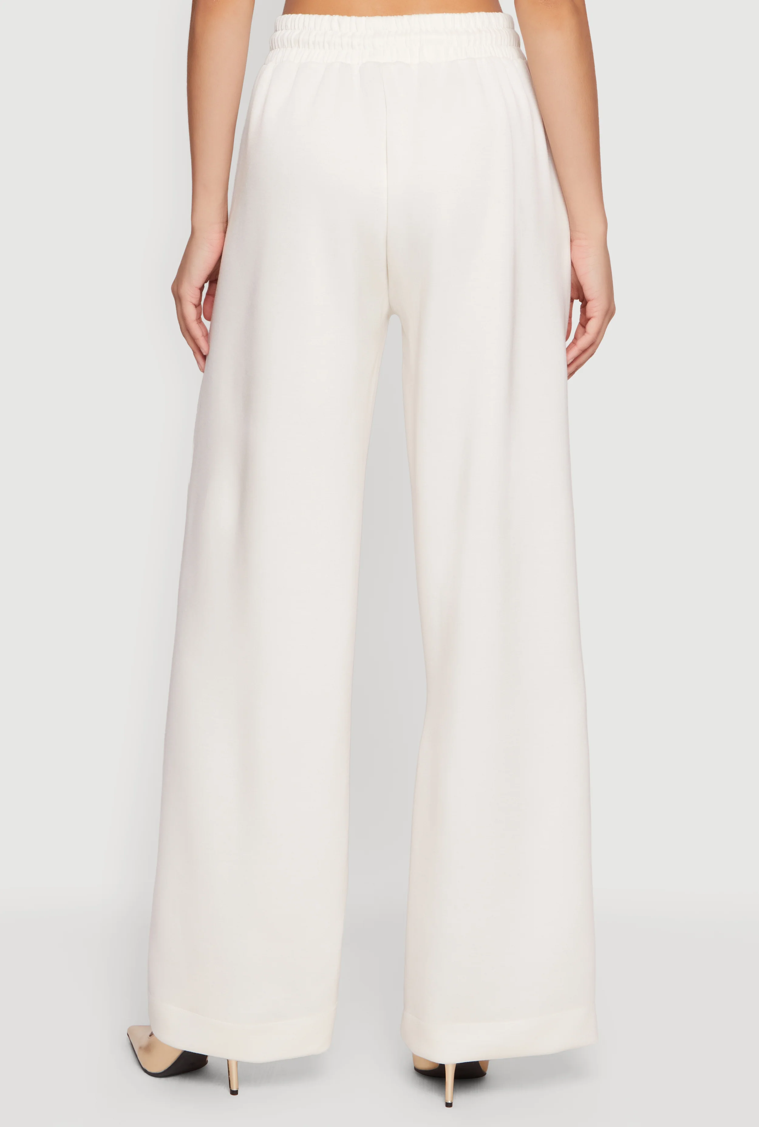 Pintuck Drawstring Waist Flare Sweatpants - Image 5