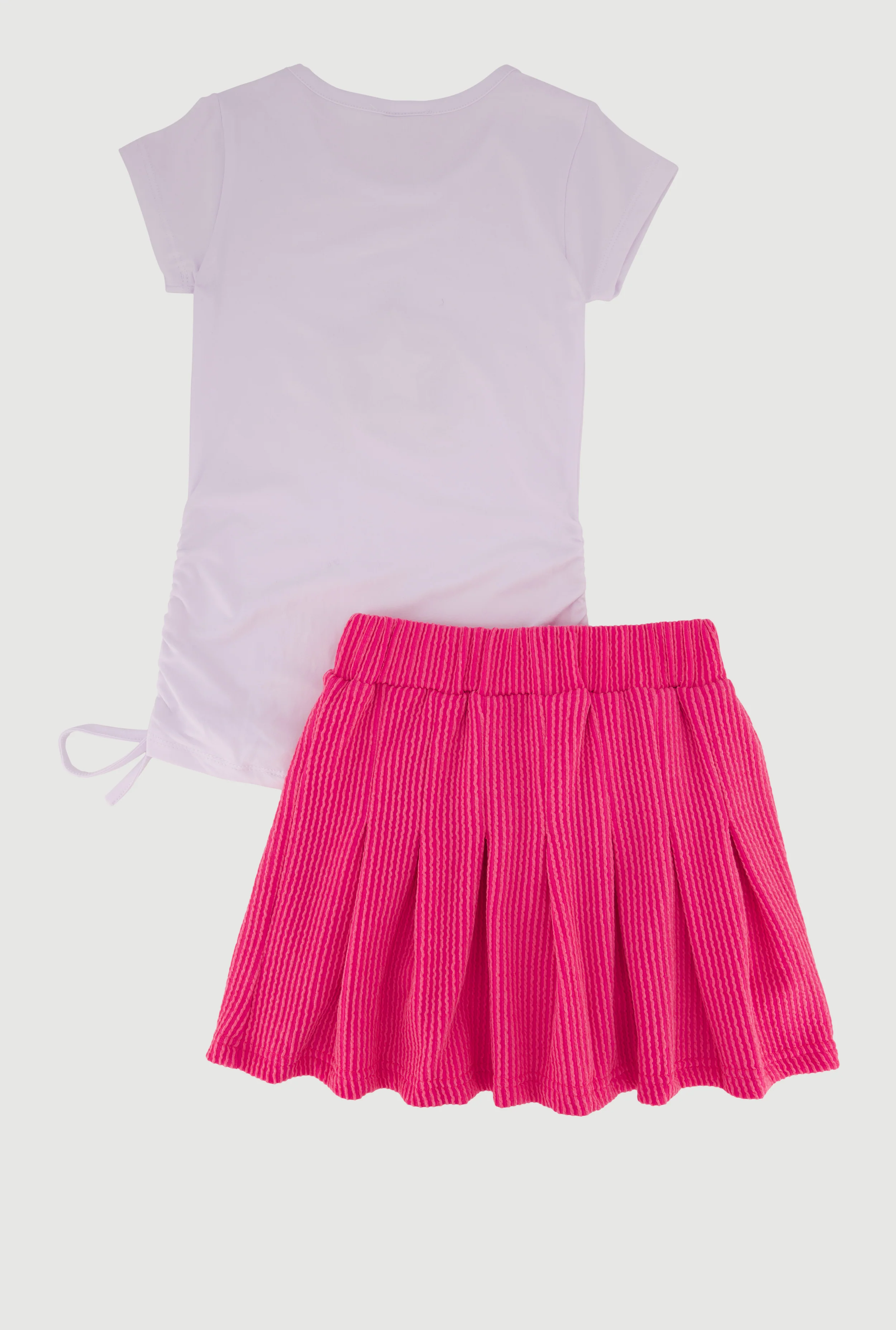 Little Girls Rhinestone Star Graphic Tee and Pleated Skort - Image 3