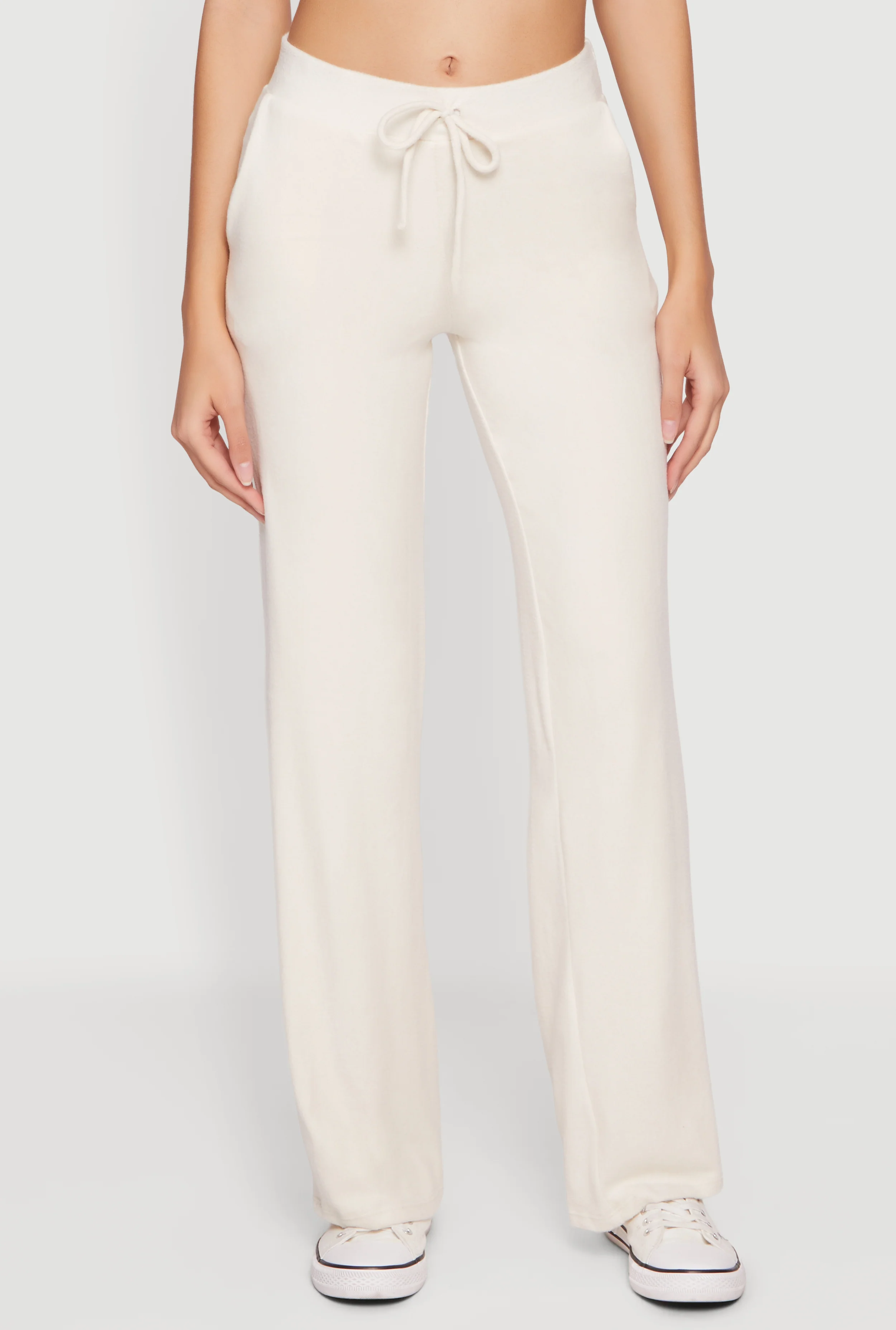 Brushed Knit Drawstring Waist Sweatpants - Image 3