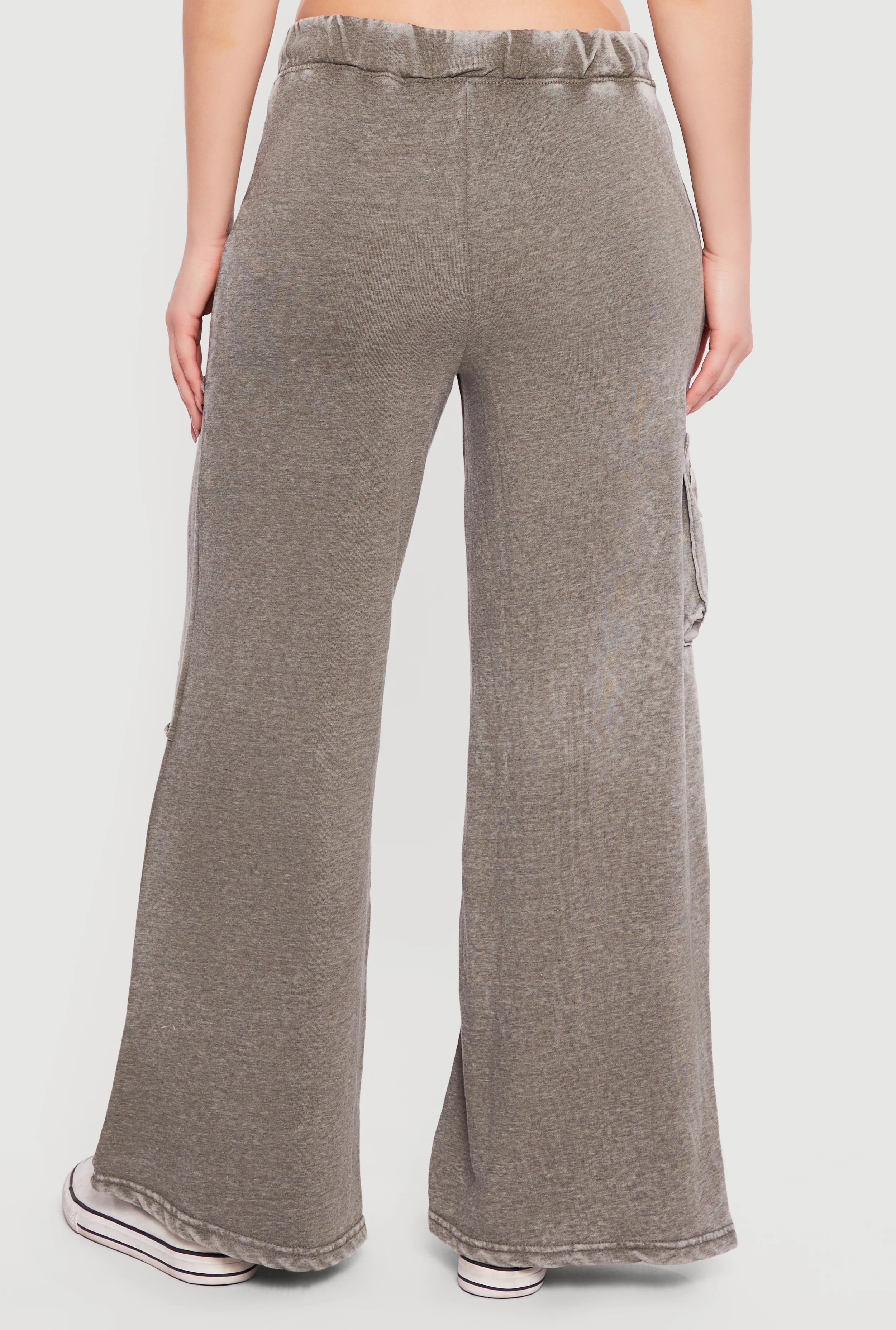 Acid Wash Wide Leg Cargo Sweatpants - Image 5