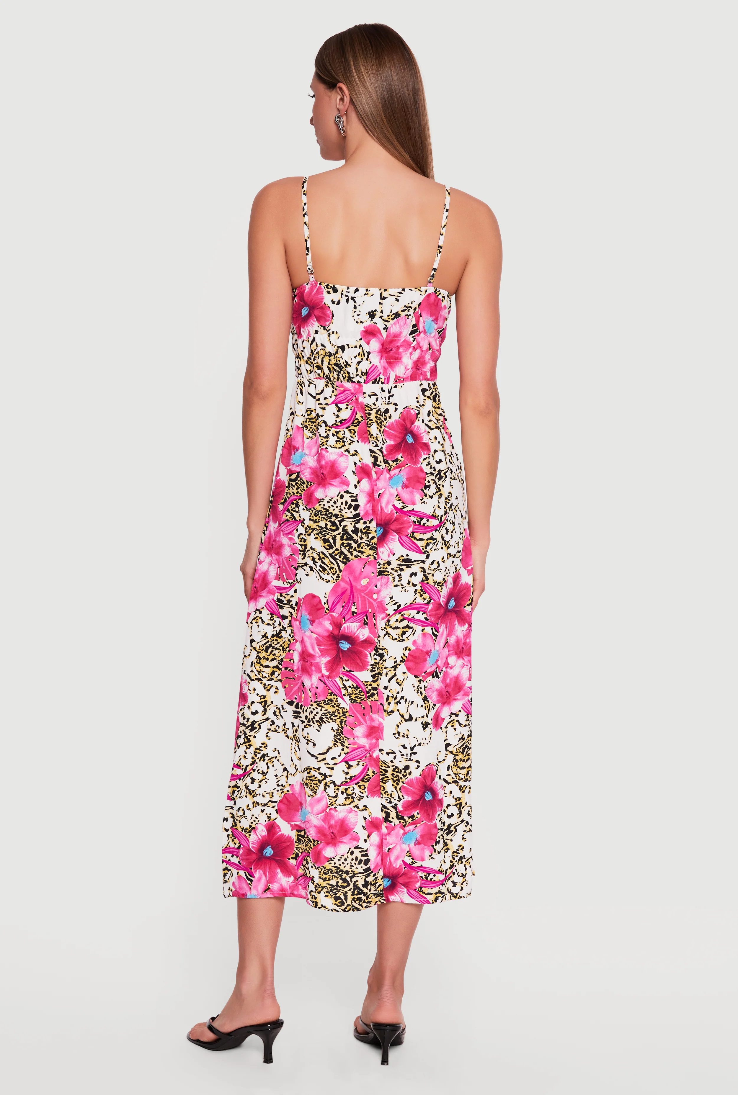 Floral Animal Print Cami Maxi Dress - Image 3