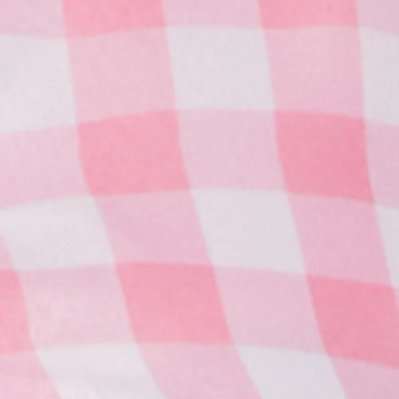 Plaid Lace Front Smocked Back Crop Top - Image 4