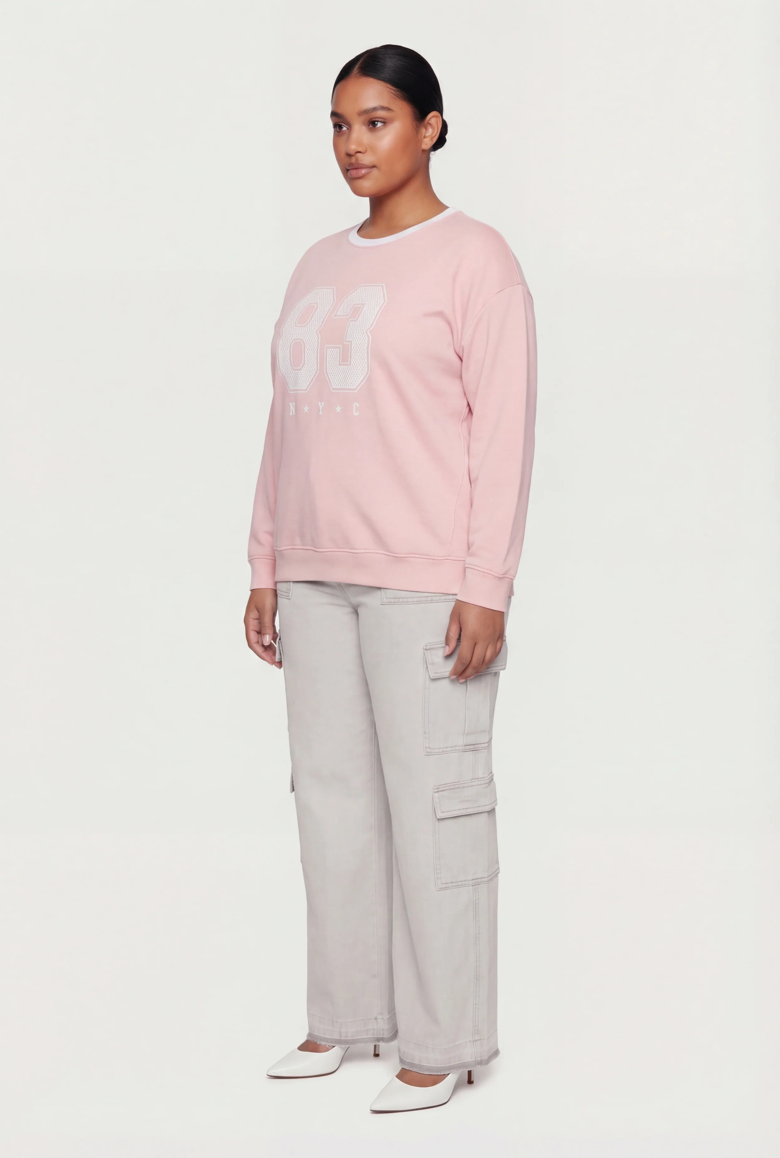 Plus Size 83 NYC Graphic Print Sweatshirt - Image 3