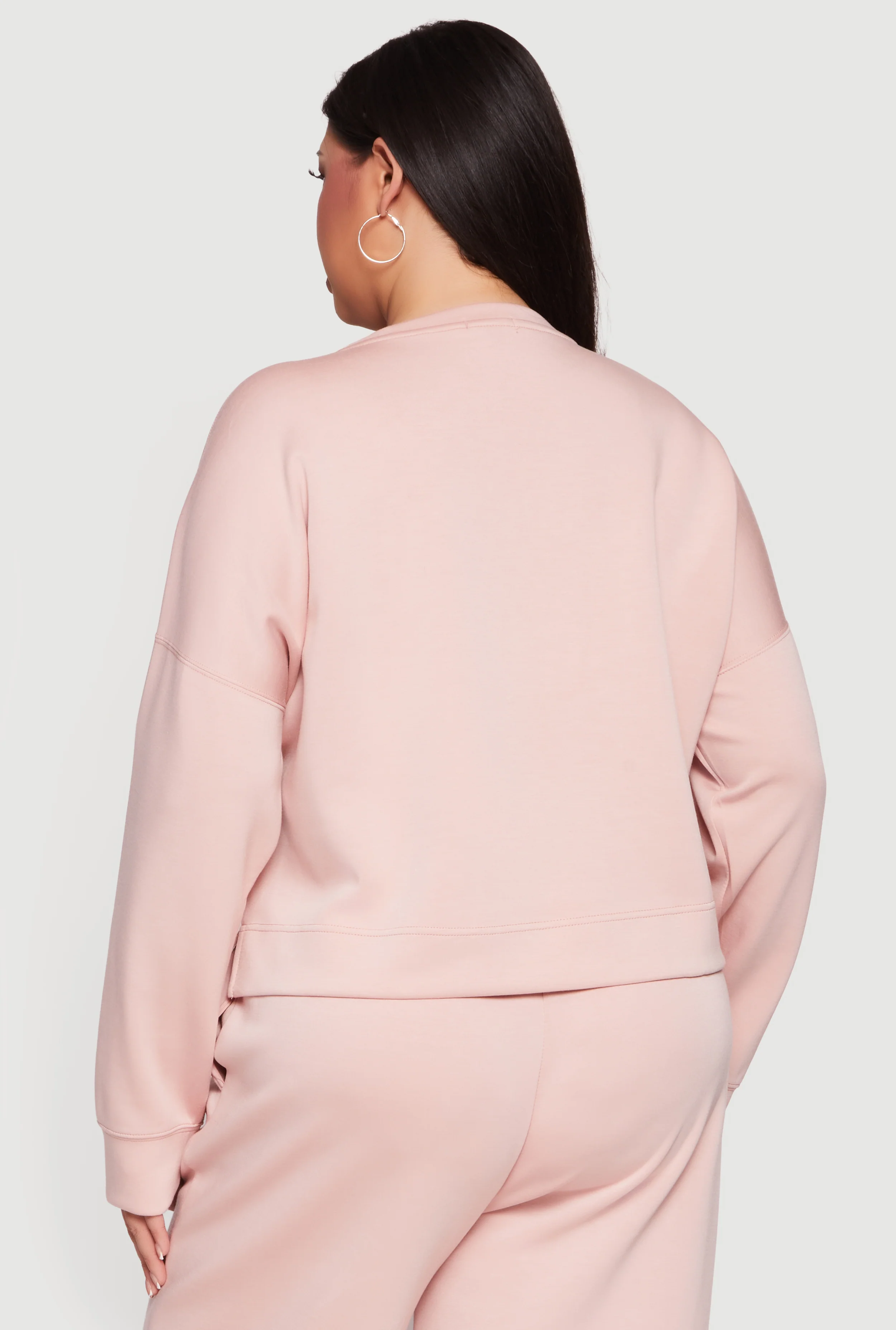Plus Size Long Sleeve Drop Shoulder Sweatshirt - Image 5