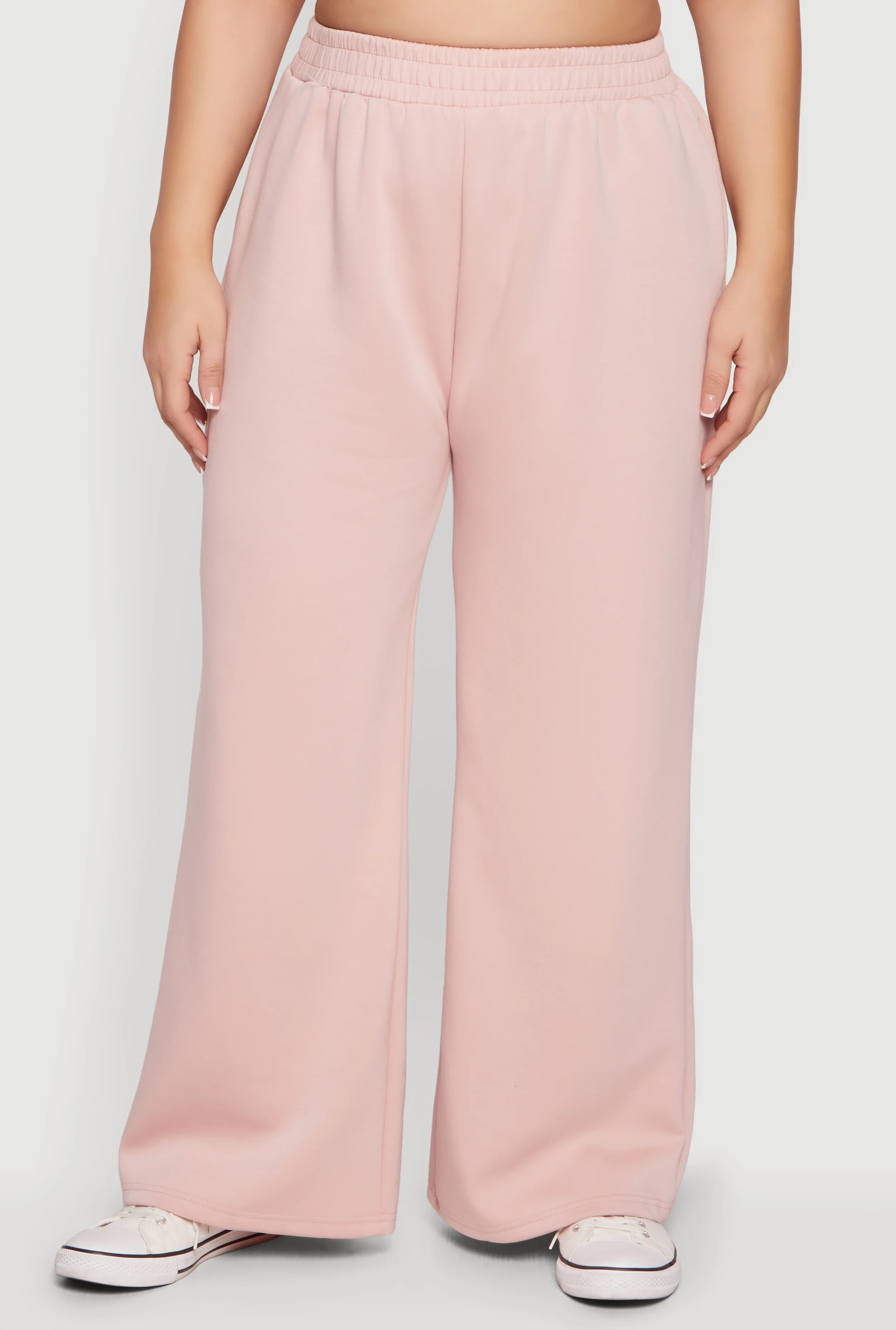 Plus Size Pull On High Waisted Wide Leg Sweatpants - Image 3