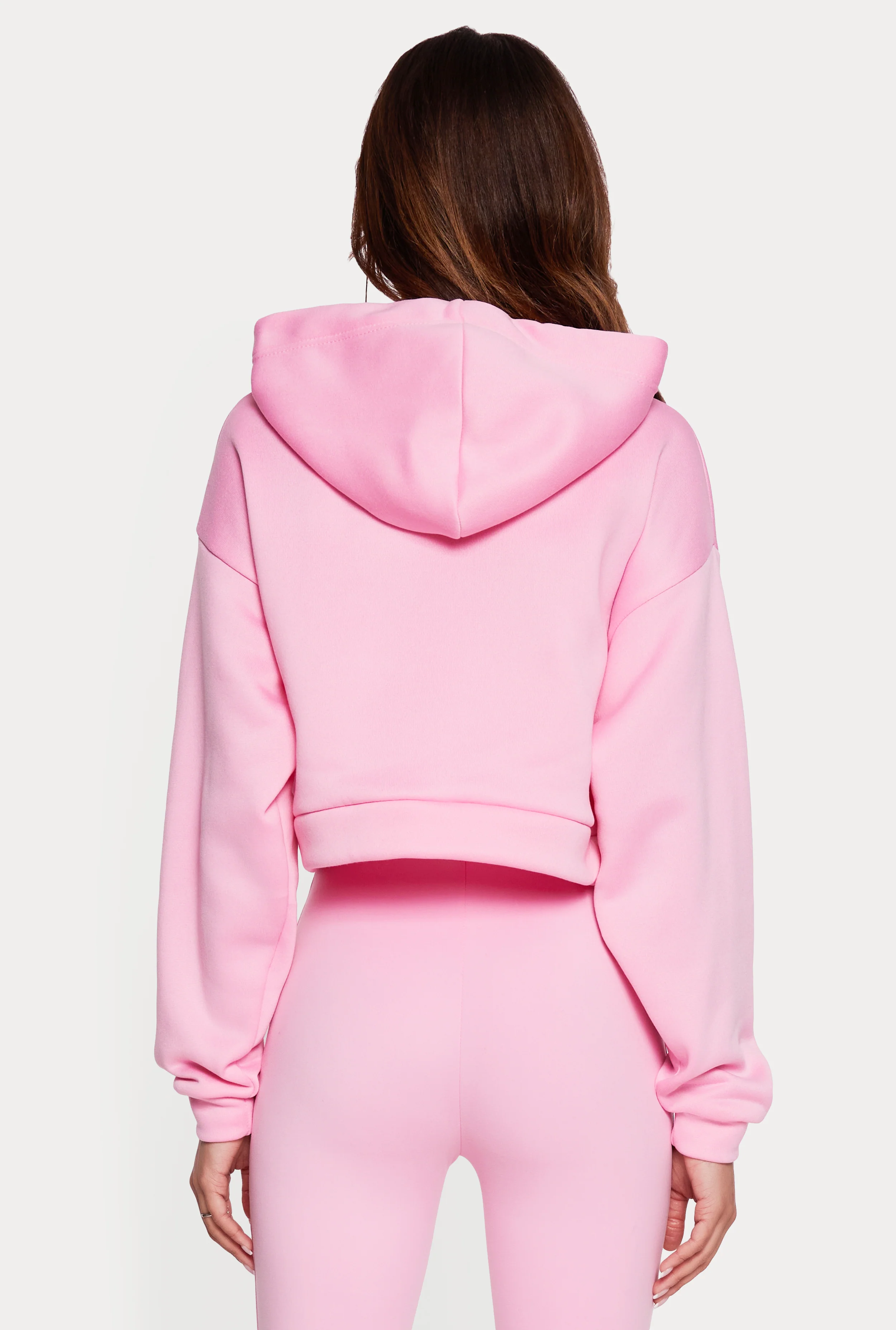 Solid Cropped Pullover Hoodie - Image 5