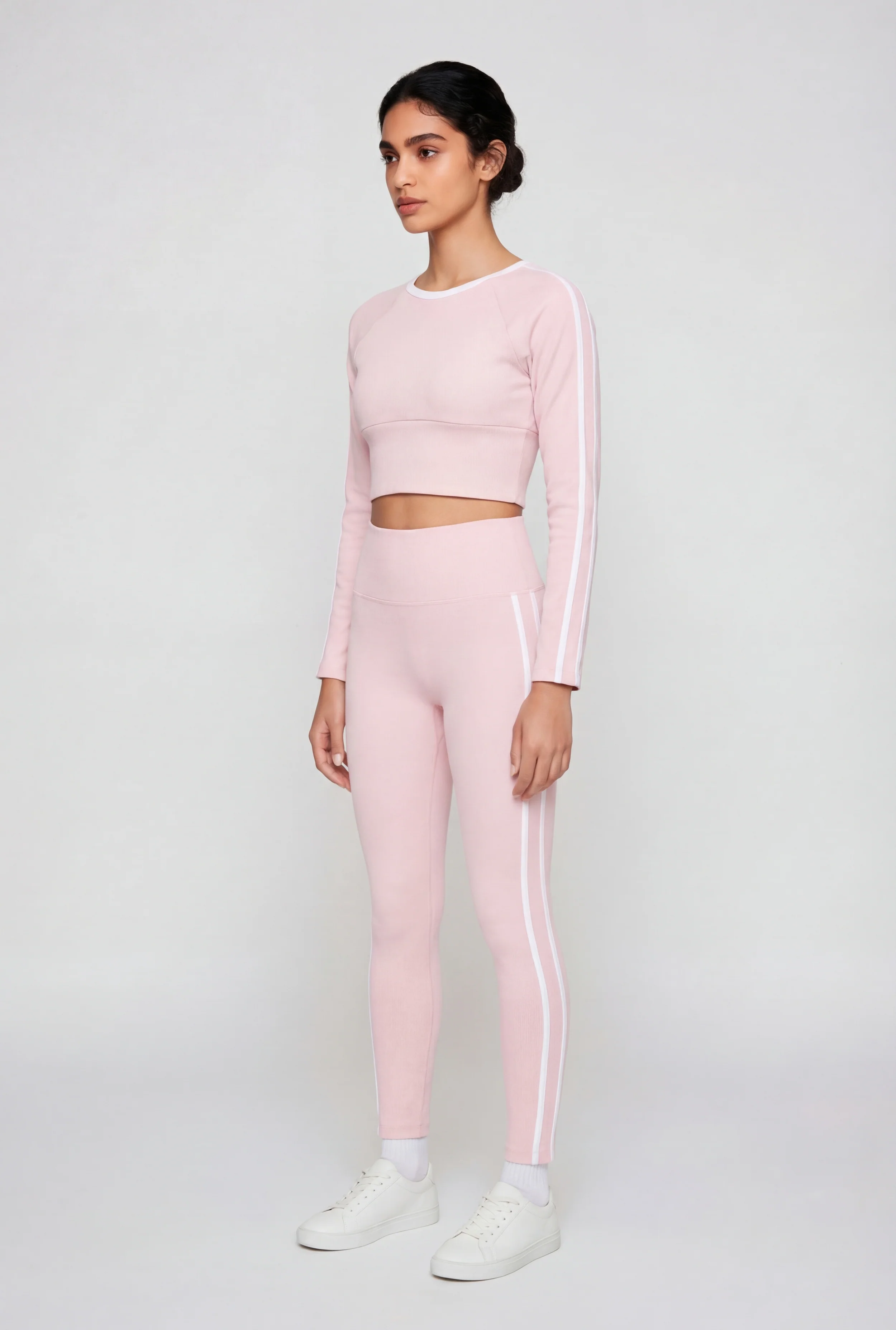 Varsity Stripe Seamless Long Sleeve Crop Top - Image 3