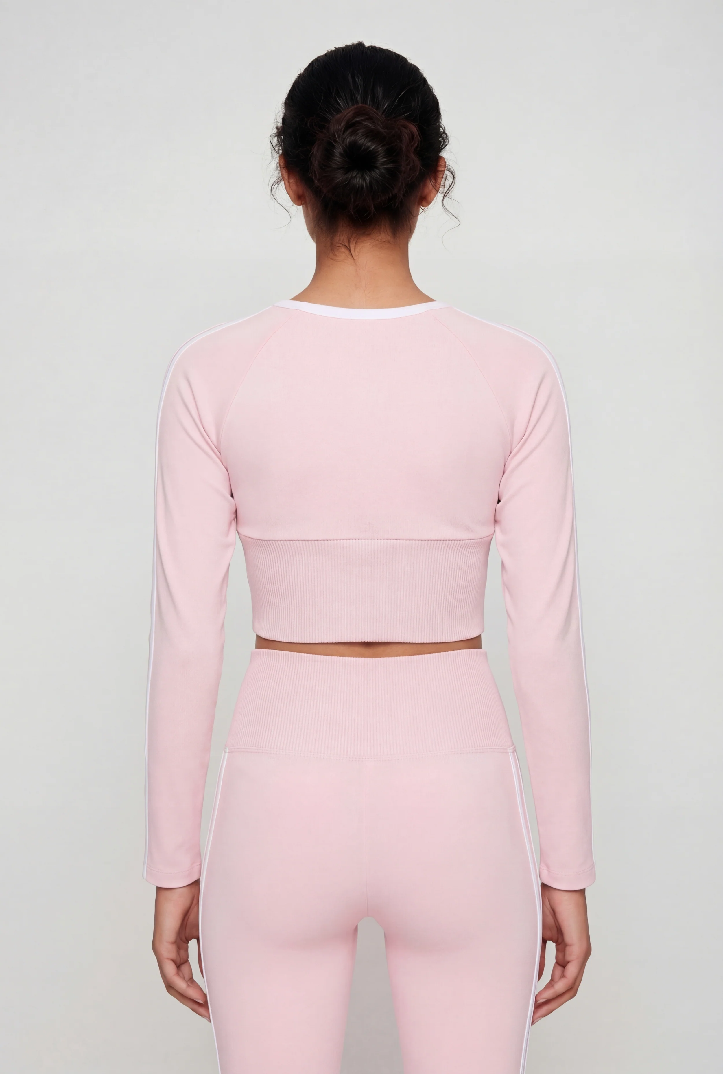 Varsity Stripe Seamless Long Sleeve Crop Top - Image 5
