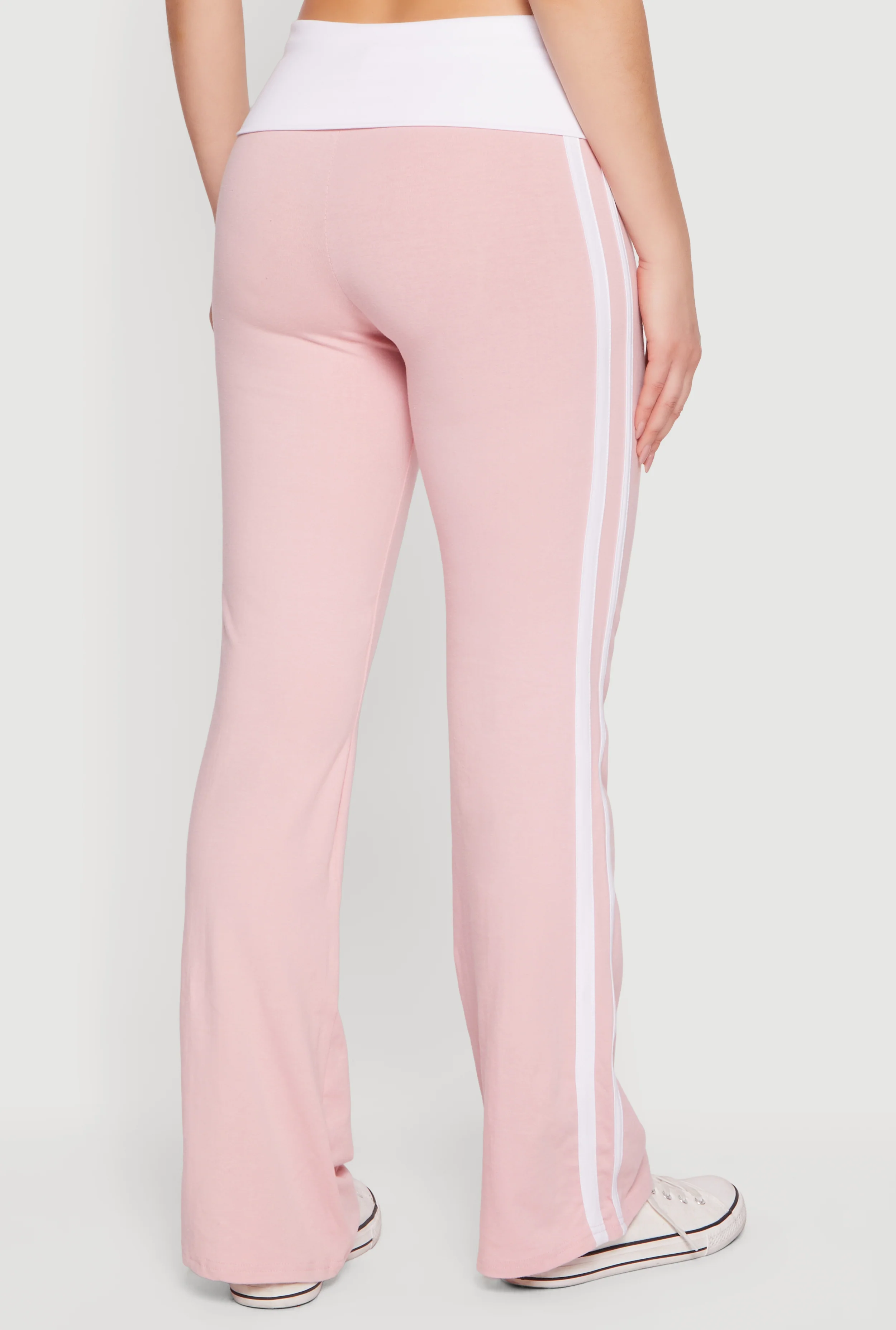 Varsity Stripe Side Graphic Fold Over Pull On Pants - Image 5