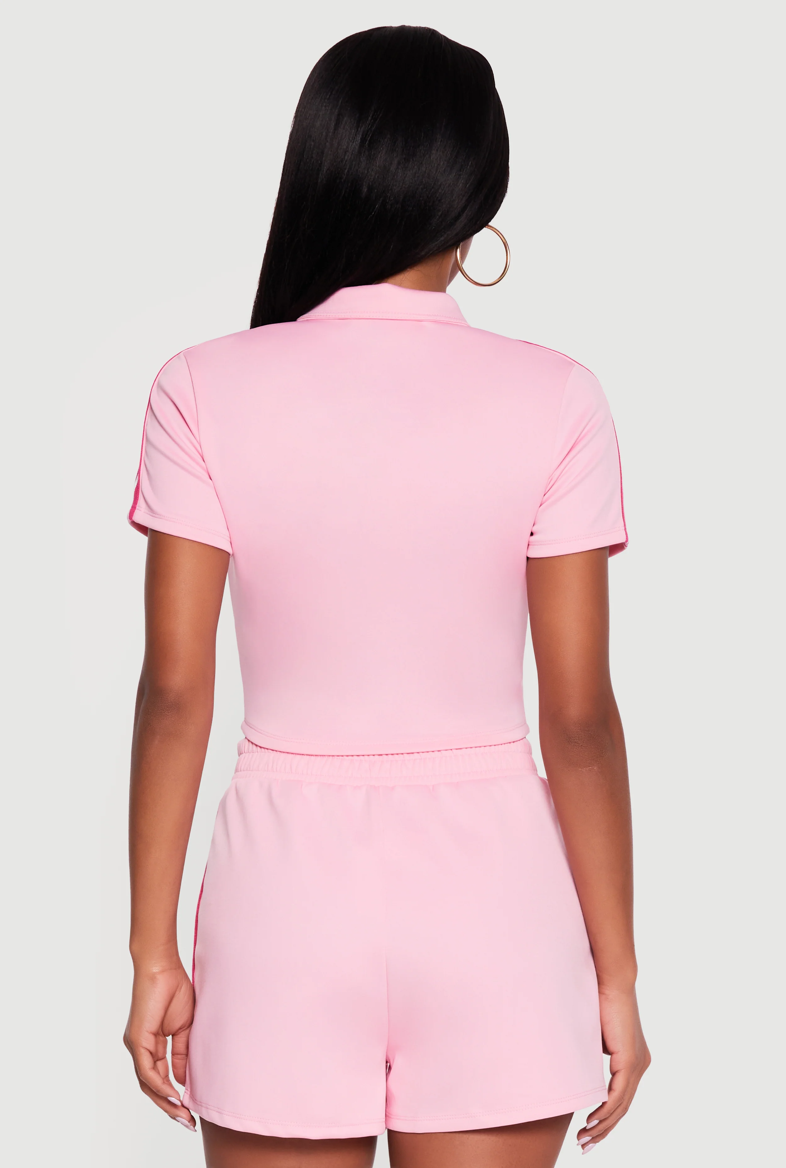 Varsity Striped Detail Short Sleeve Active Jacket - Image 5