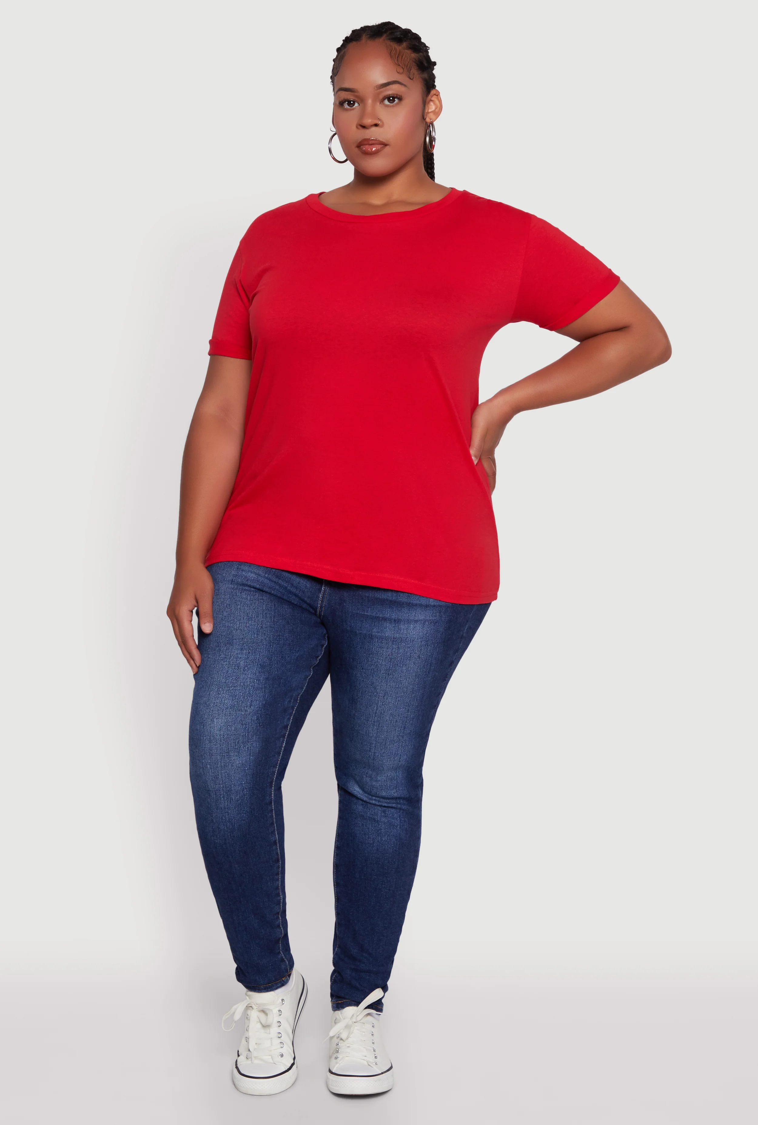 Plus Size Crew Neck Short Sleeve T-Shirt - Image 4