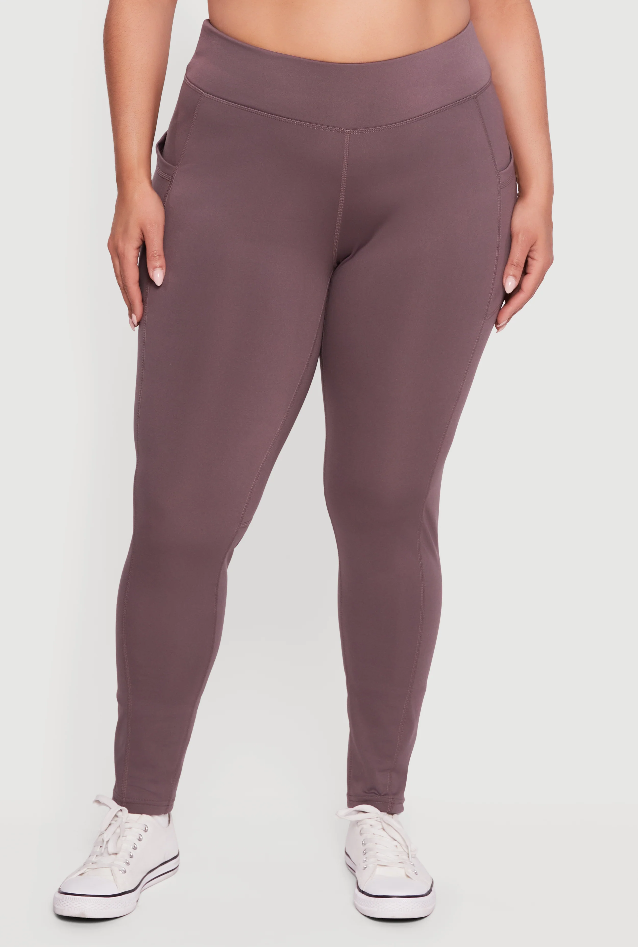 Plus Size Cell Phone Pocket High Waisted Leggings - Image 3