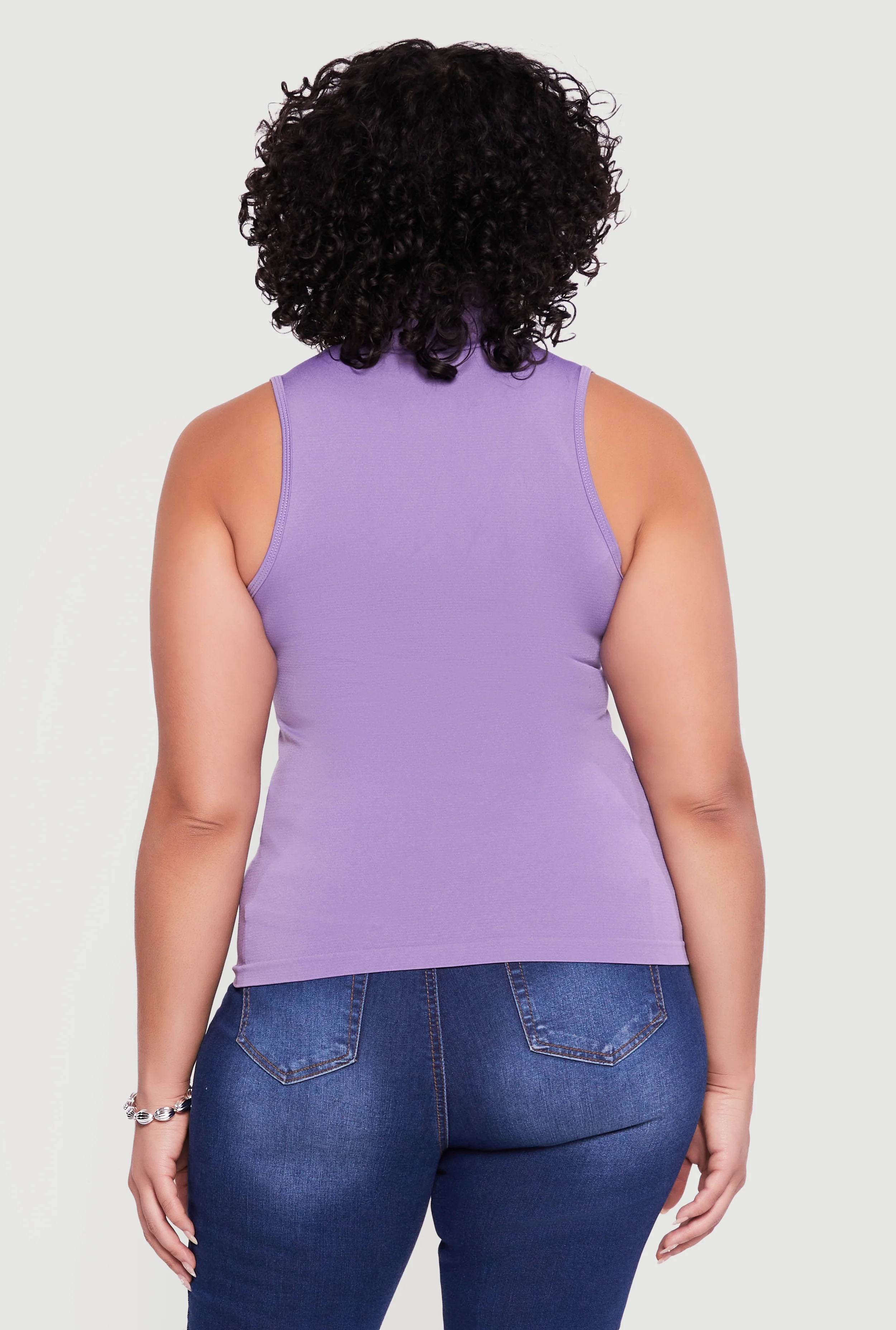 Plus Size Sleeveless Seamless Mock Neck Top - Image 5