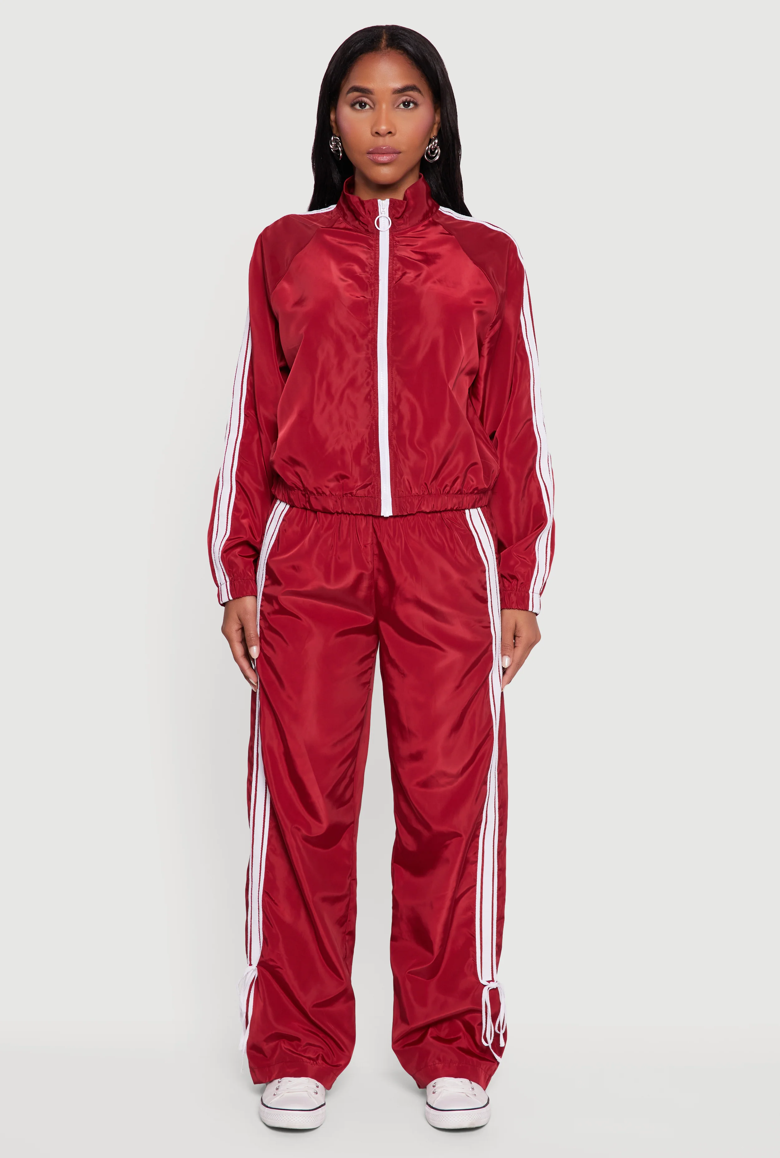 Almost Famous Mock Neck Zip Front Track Jacket - Image 3
