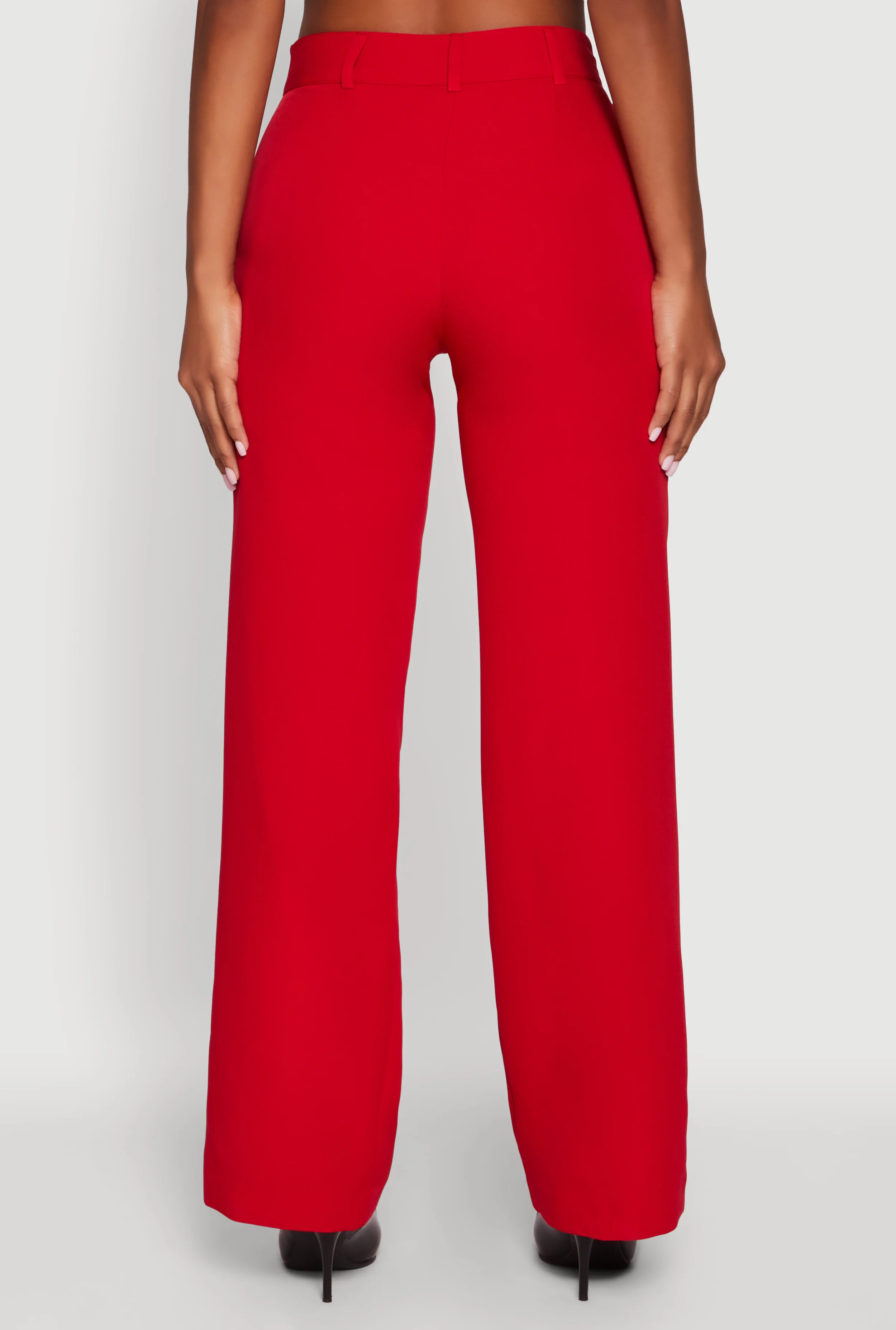 Crepe Knit Pleated Straight Leg Dress Pants - Image 5