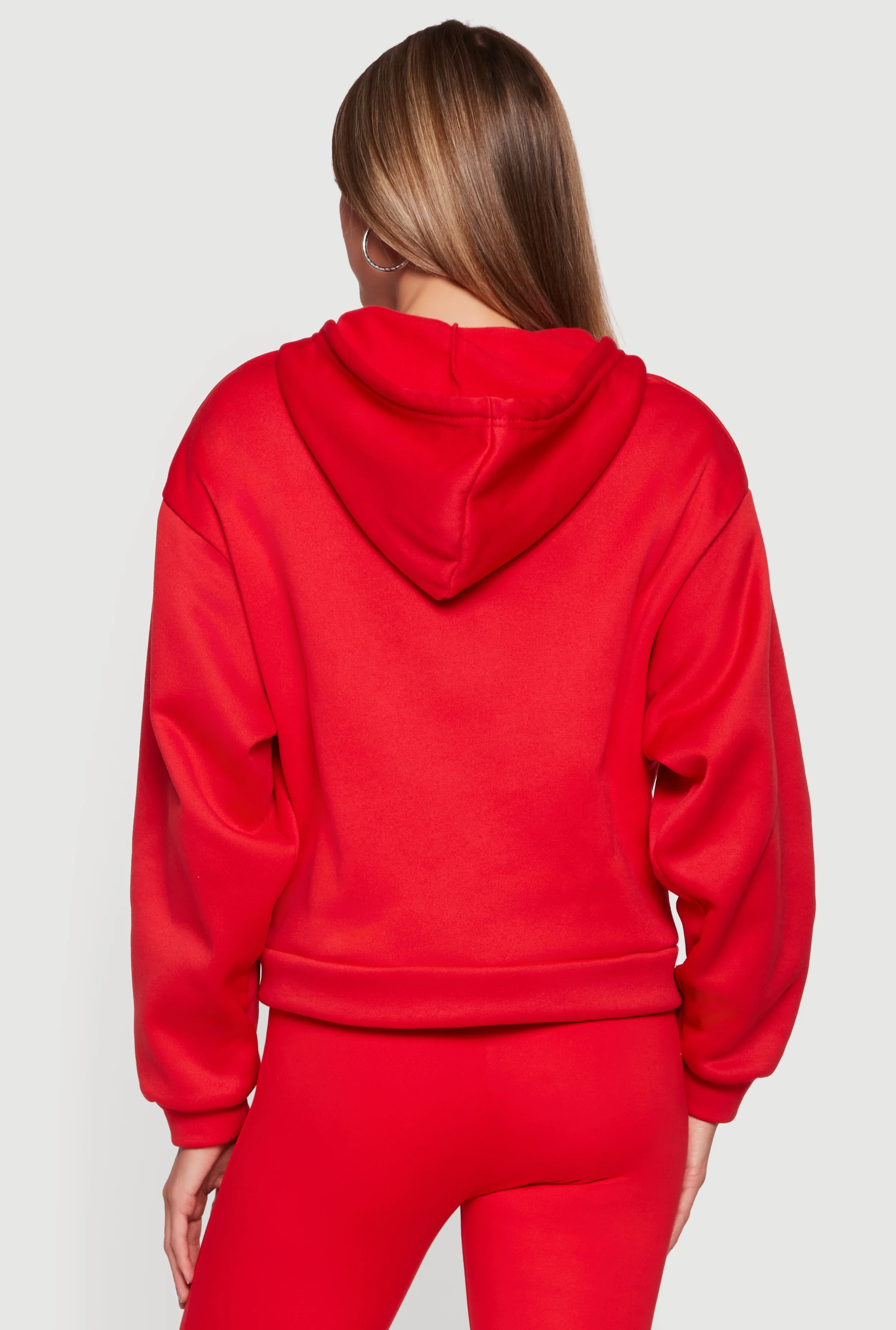 Hooded Zip Front Fleece Lined Sweatshirt - Image 5