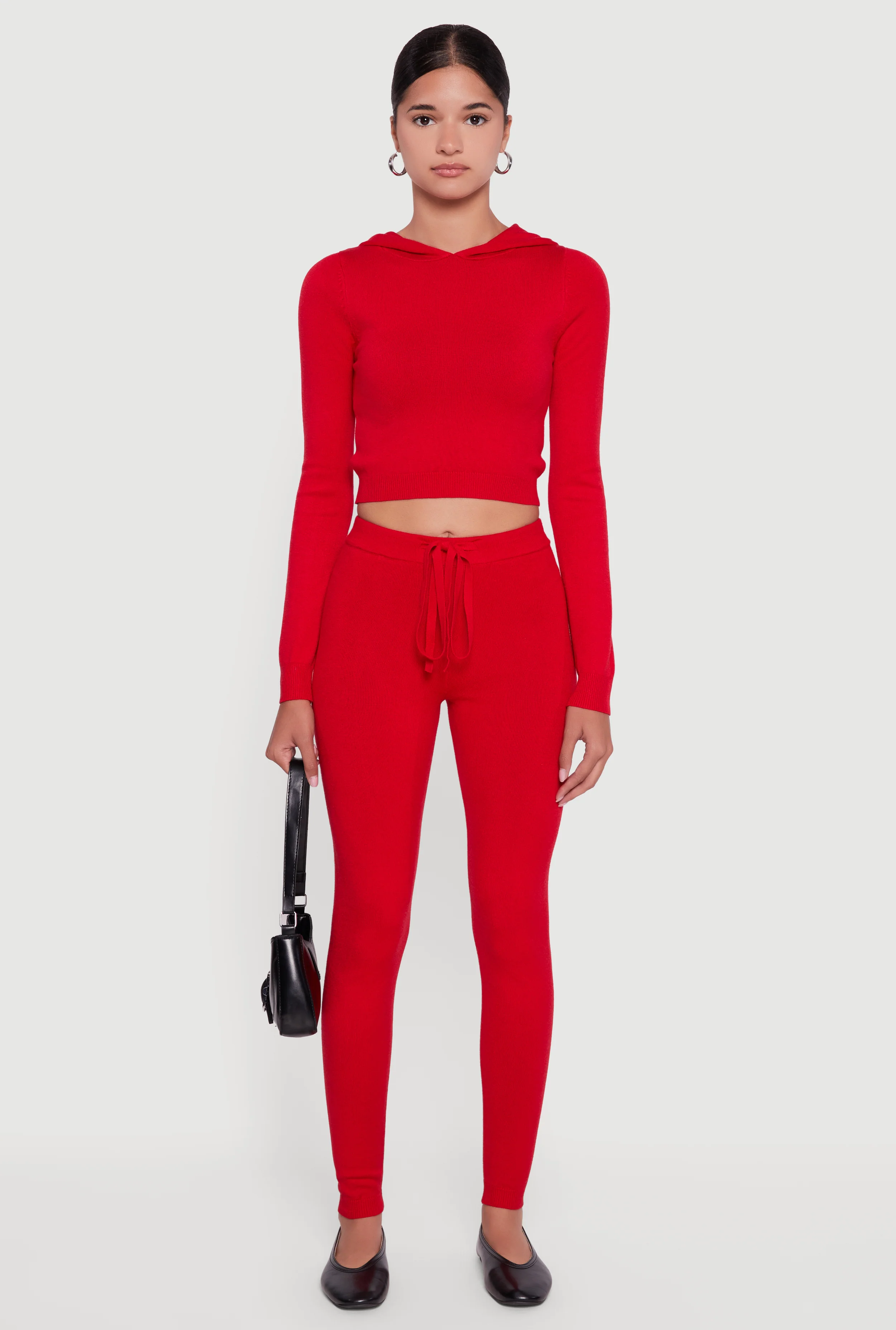 Long Sleeve Cropped Pullover Hooded Sweater - Image 3