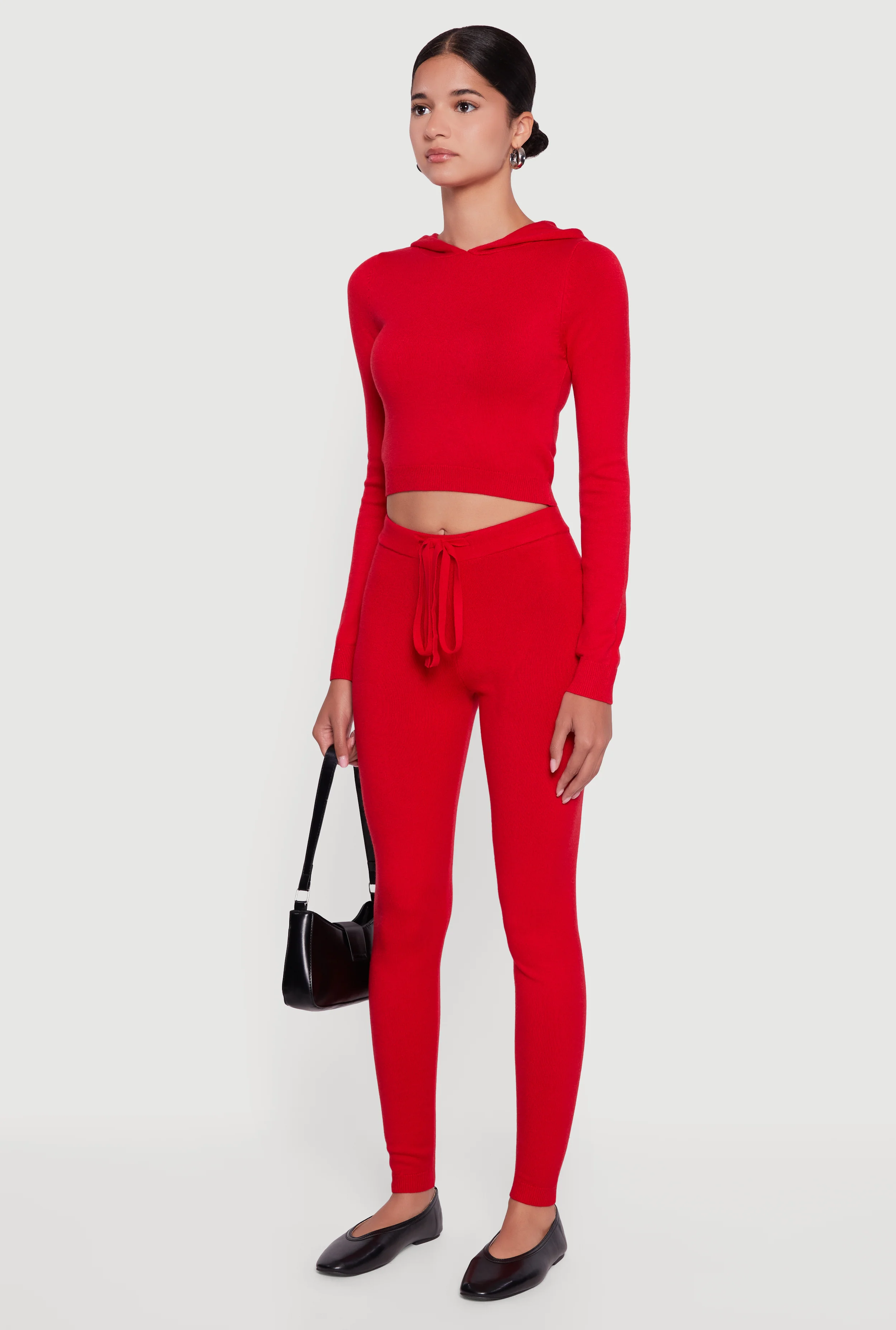 Long Sleeve Cropped Pullover Hooded Sweater - Image 5