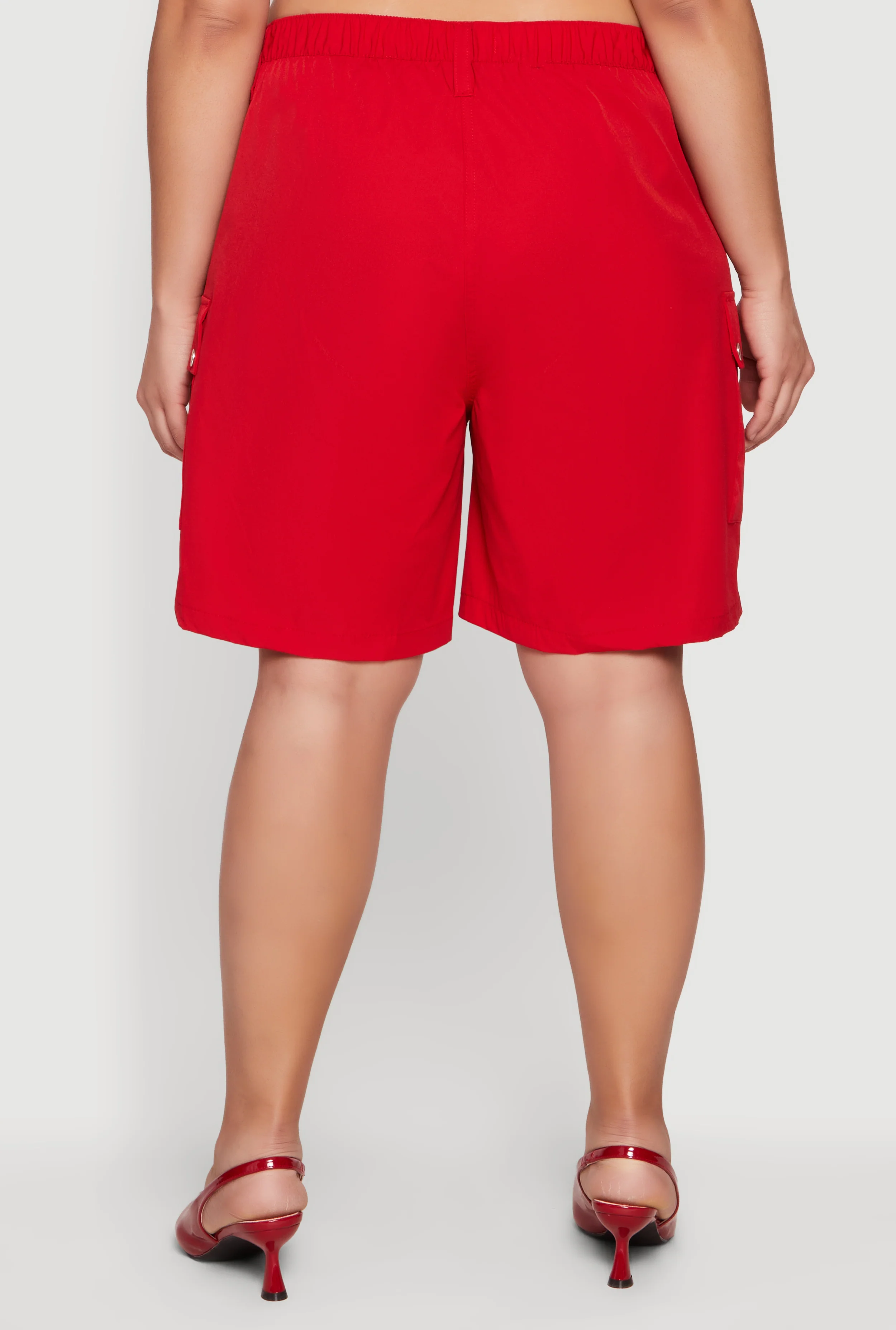 Plus Size High Waisted Cargo Shorts - Image 5