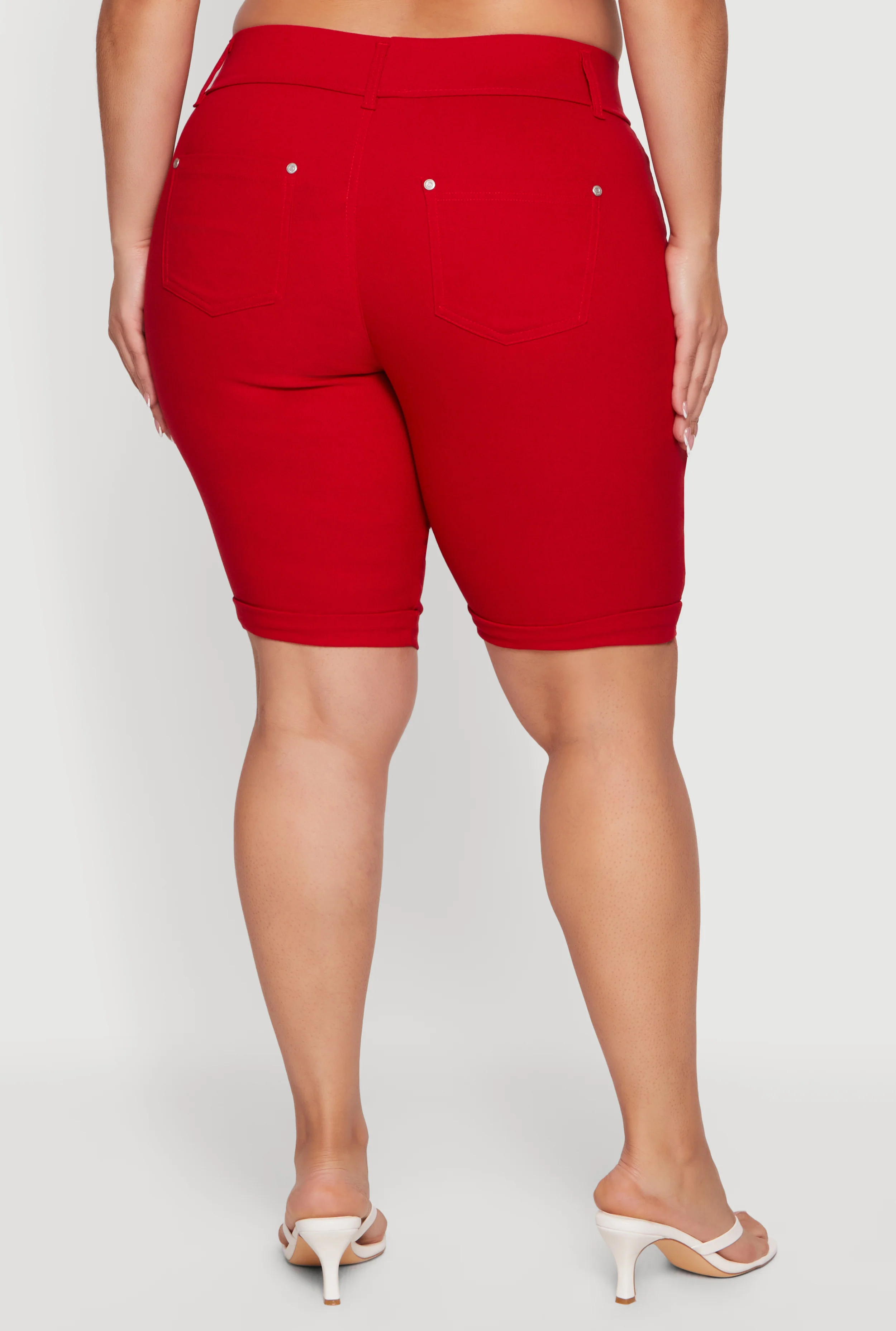 Plus Size Hyper Stretch Pull On Bermuda Shorts - Image 5