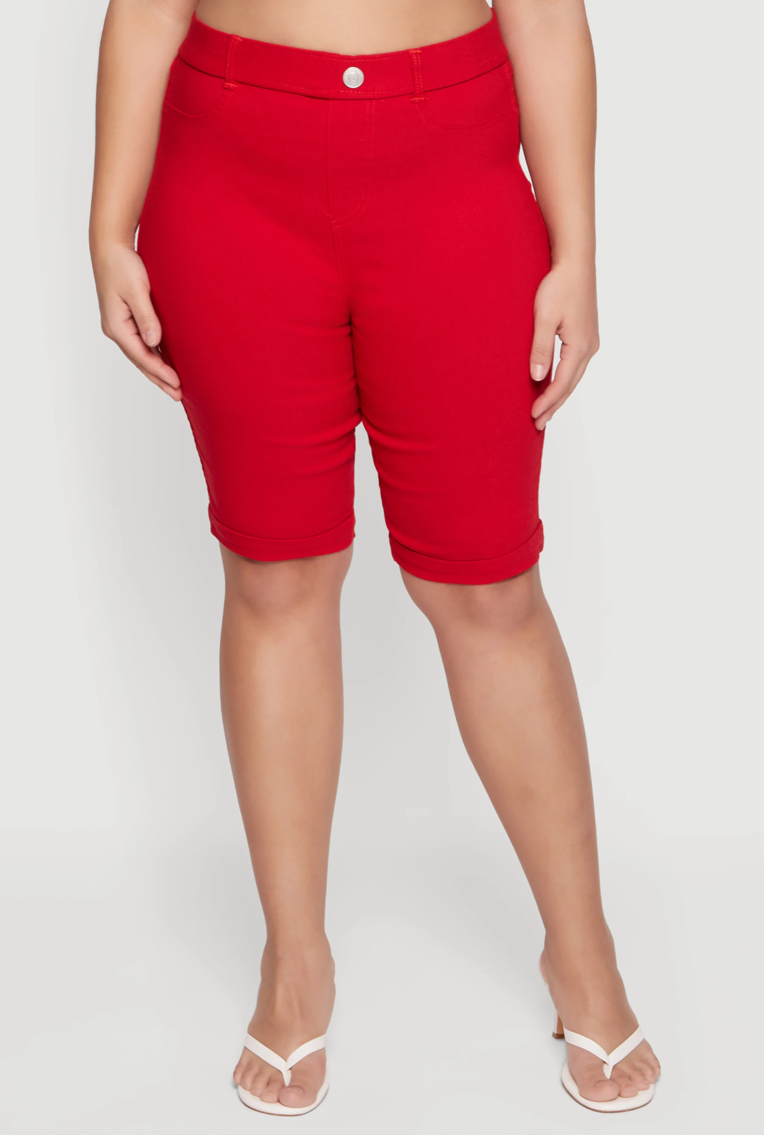 Plus Size Hyperstretch Solid Bermuda Shorts - Image 3