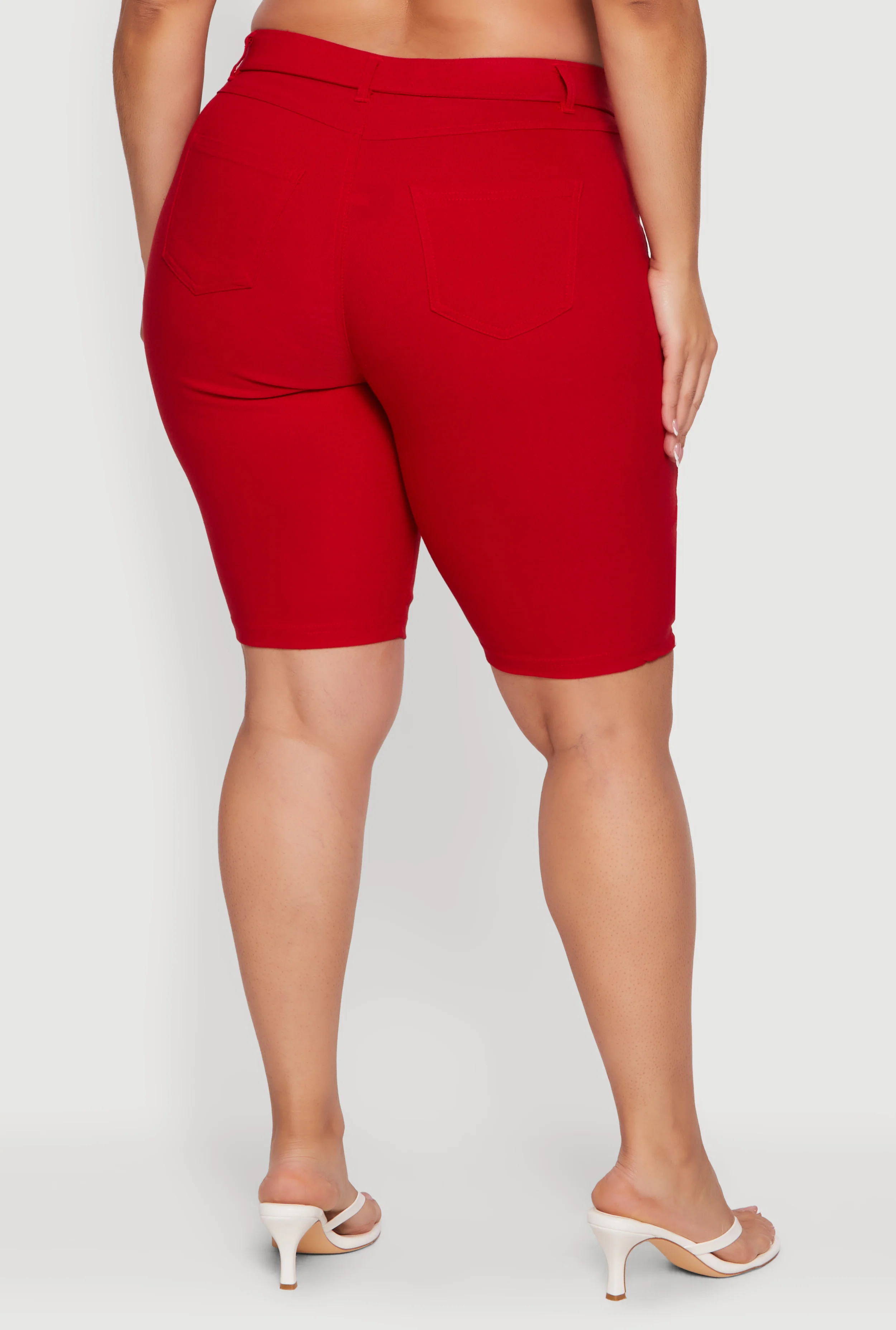 Plus Size Pull On Bermuda Shorts with Cell Phone Pockets - Image 5