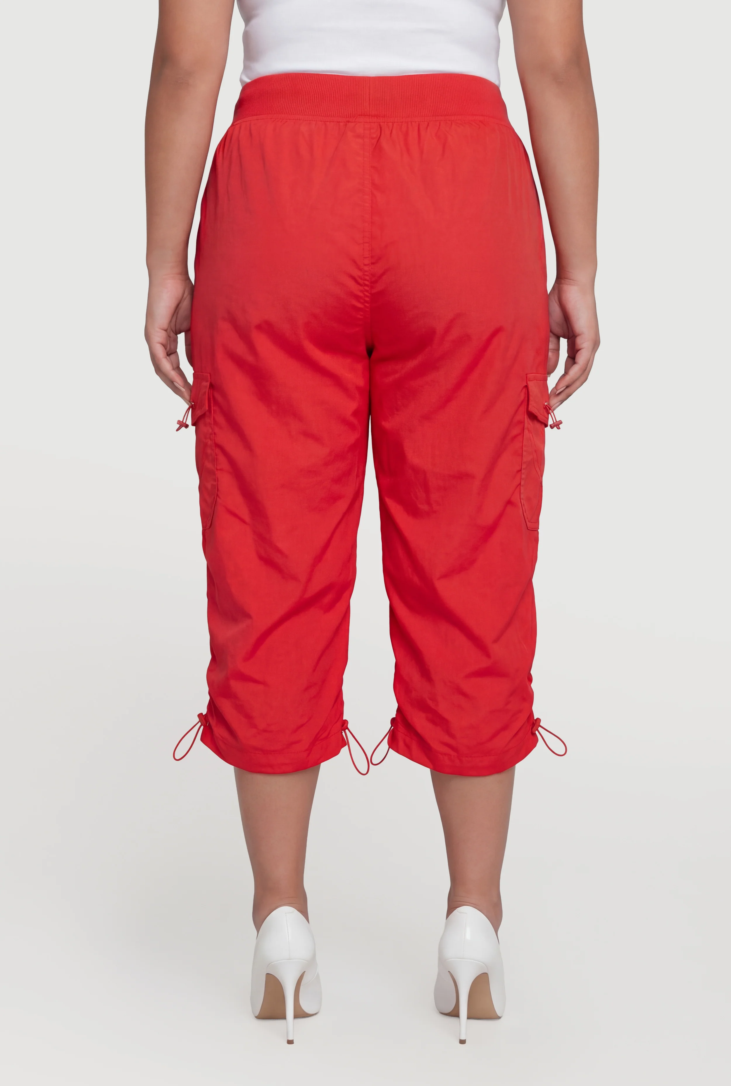 Plus Size Toggle Drawstring Waist Cargo Bermuda Shorts - Image 5