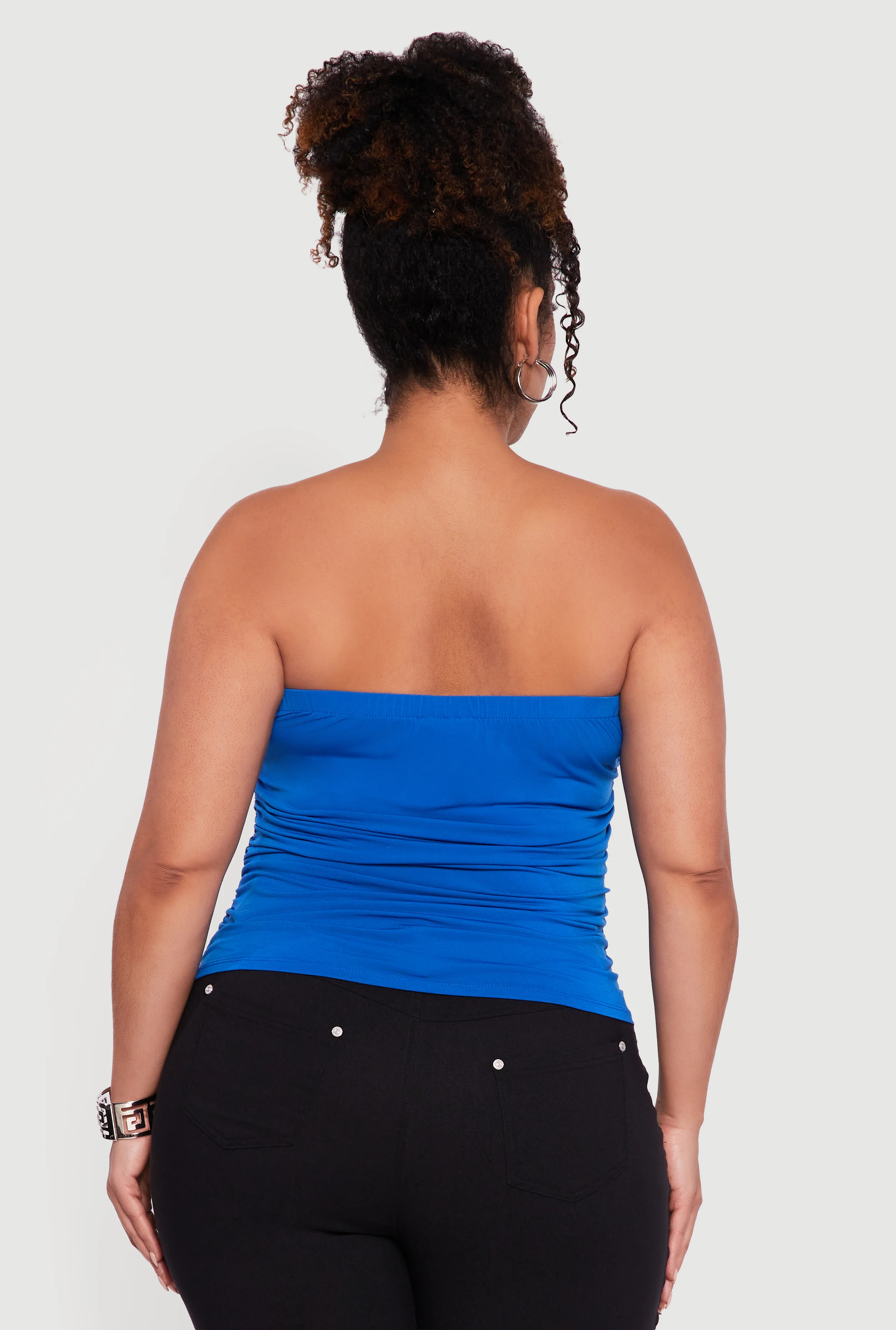 Plus Size Side Ruched Tube Top - Image 5